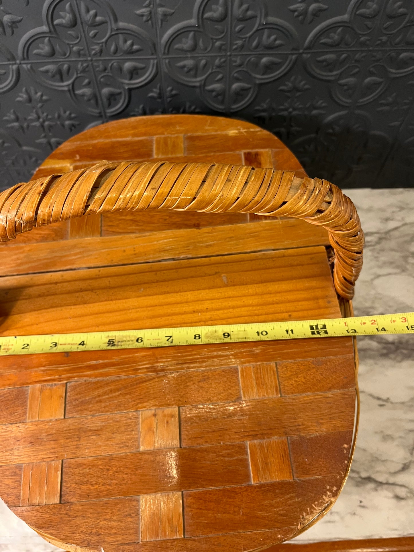 Woven Vintage Picnic Basket AS IS