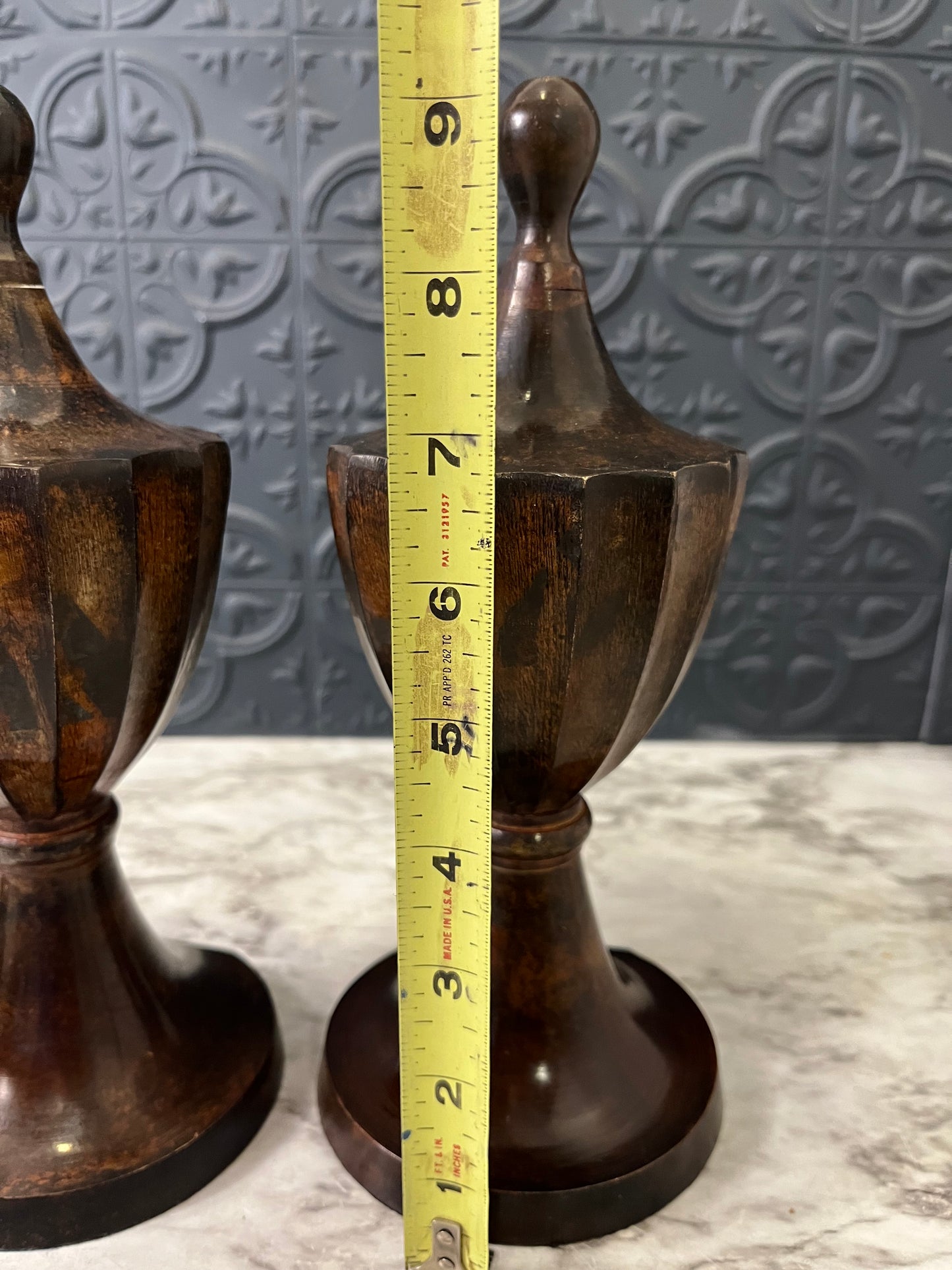 Brown Metal Finial bookends