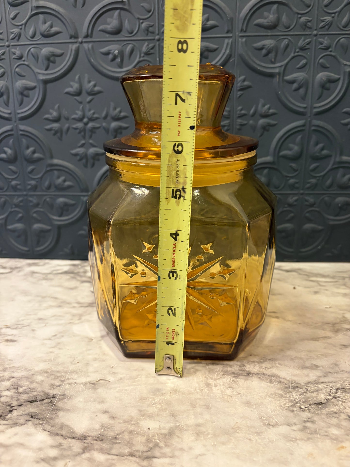 Wheaton Amber Glass Canister