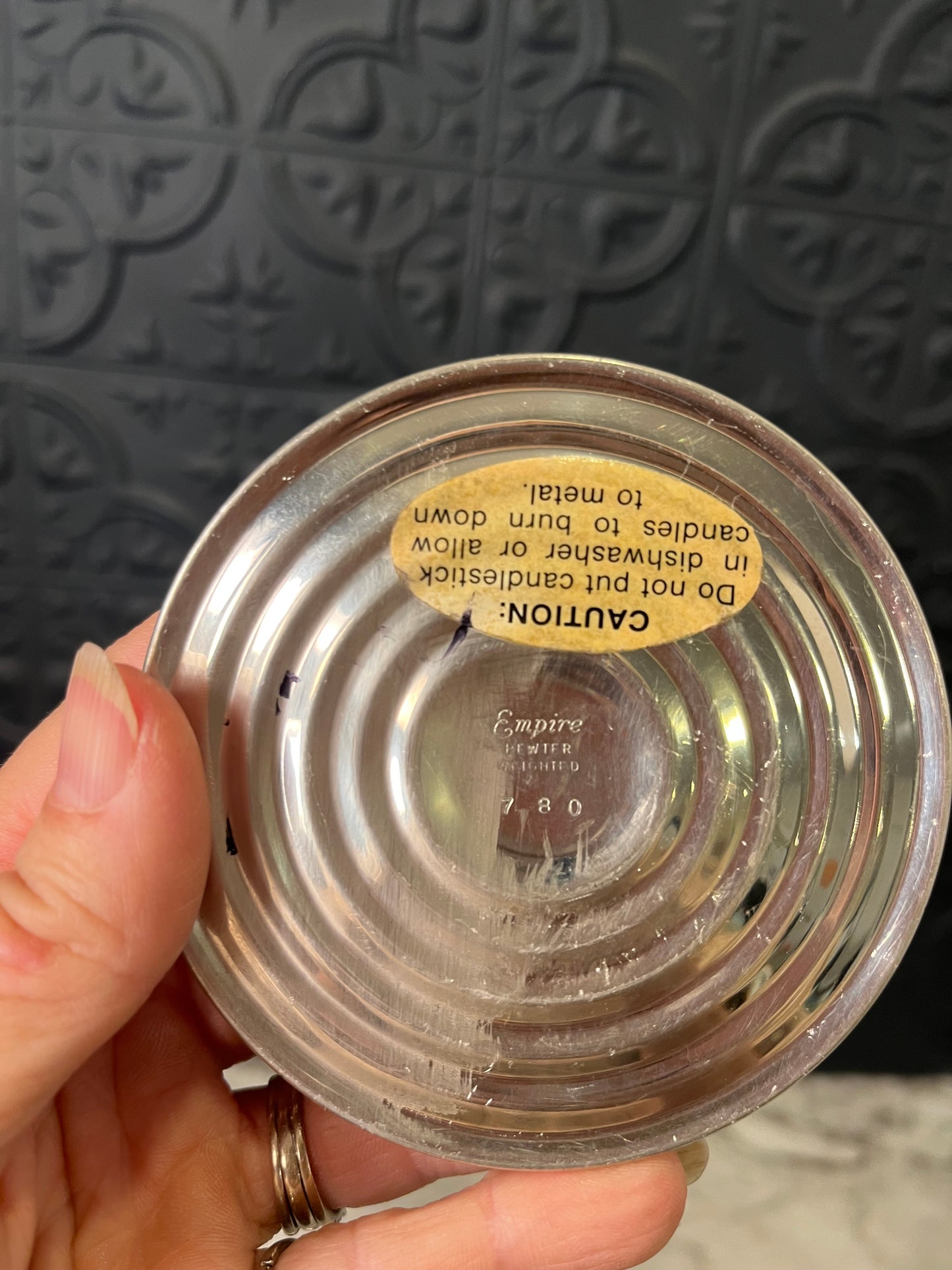 Empire Pewter Weighted Candle Holders x 2