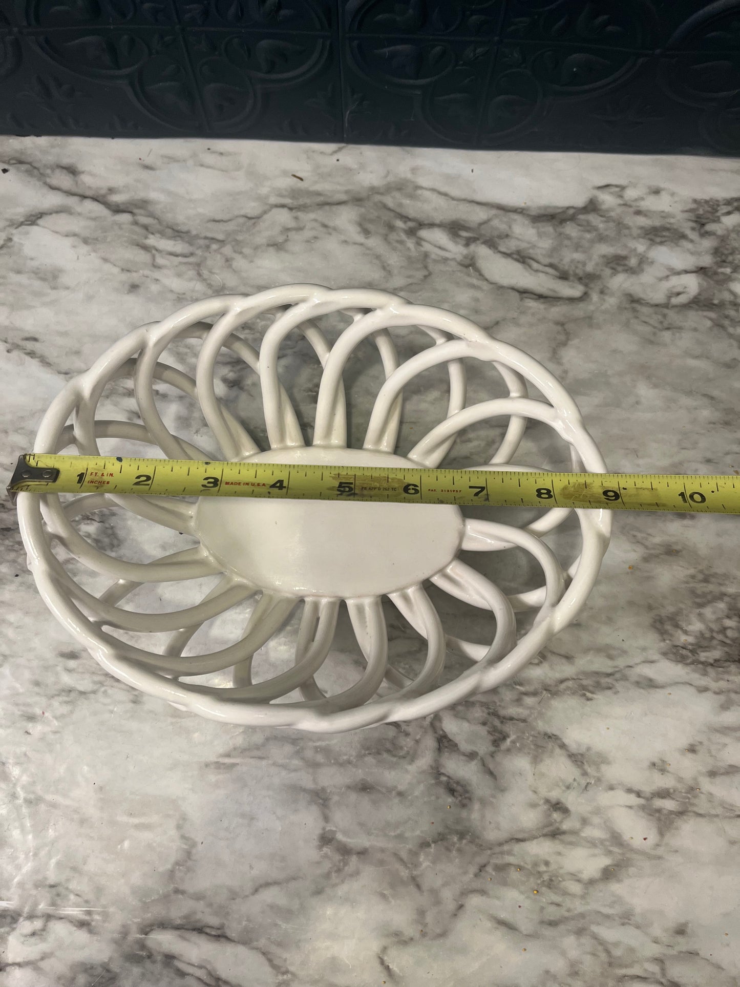 Cream Woven Ceramic Bread Basket