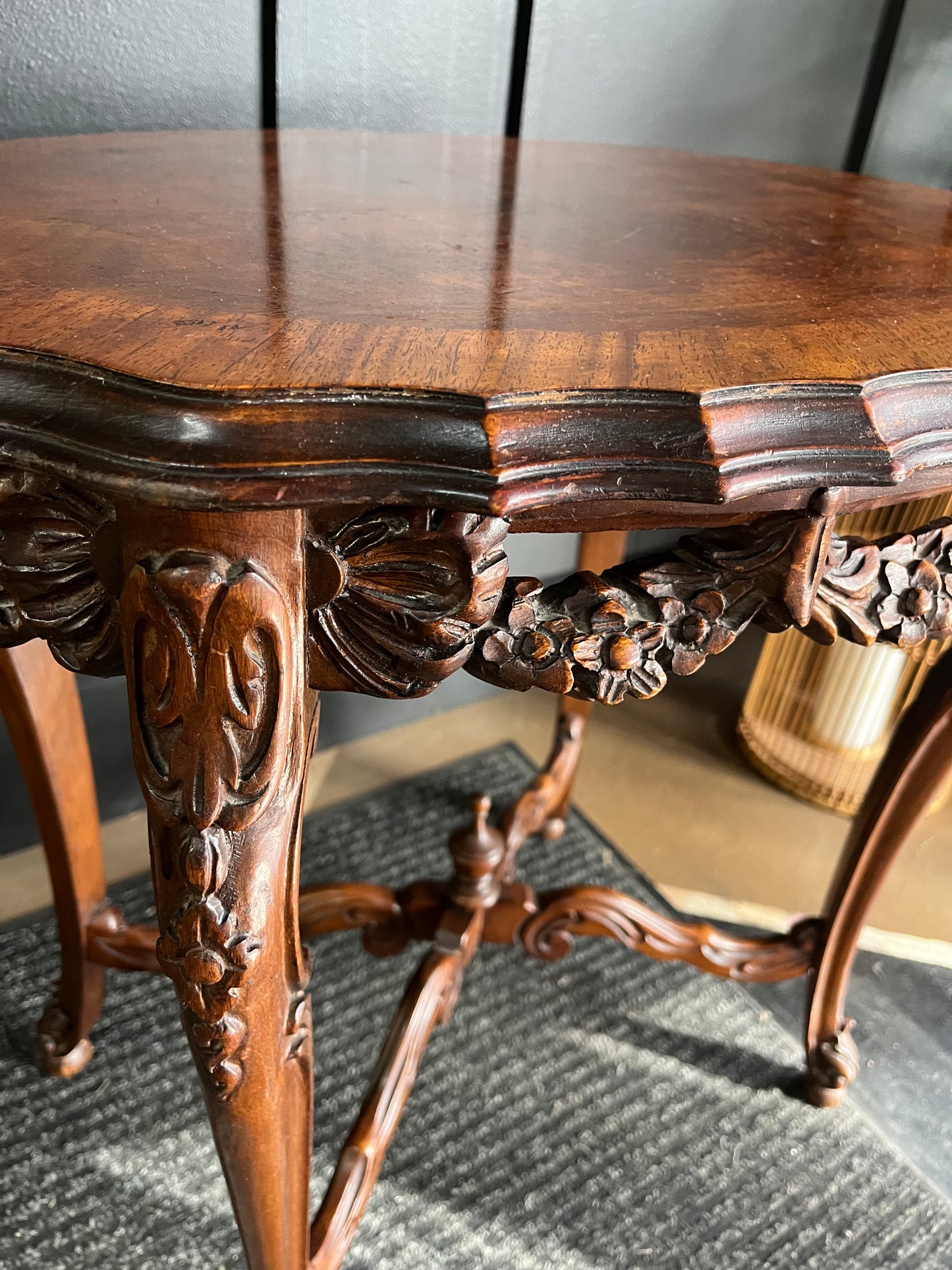 Antique French Walnut carved wood table