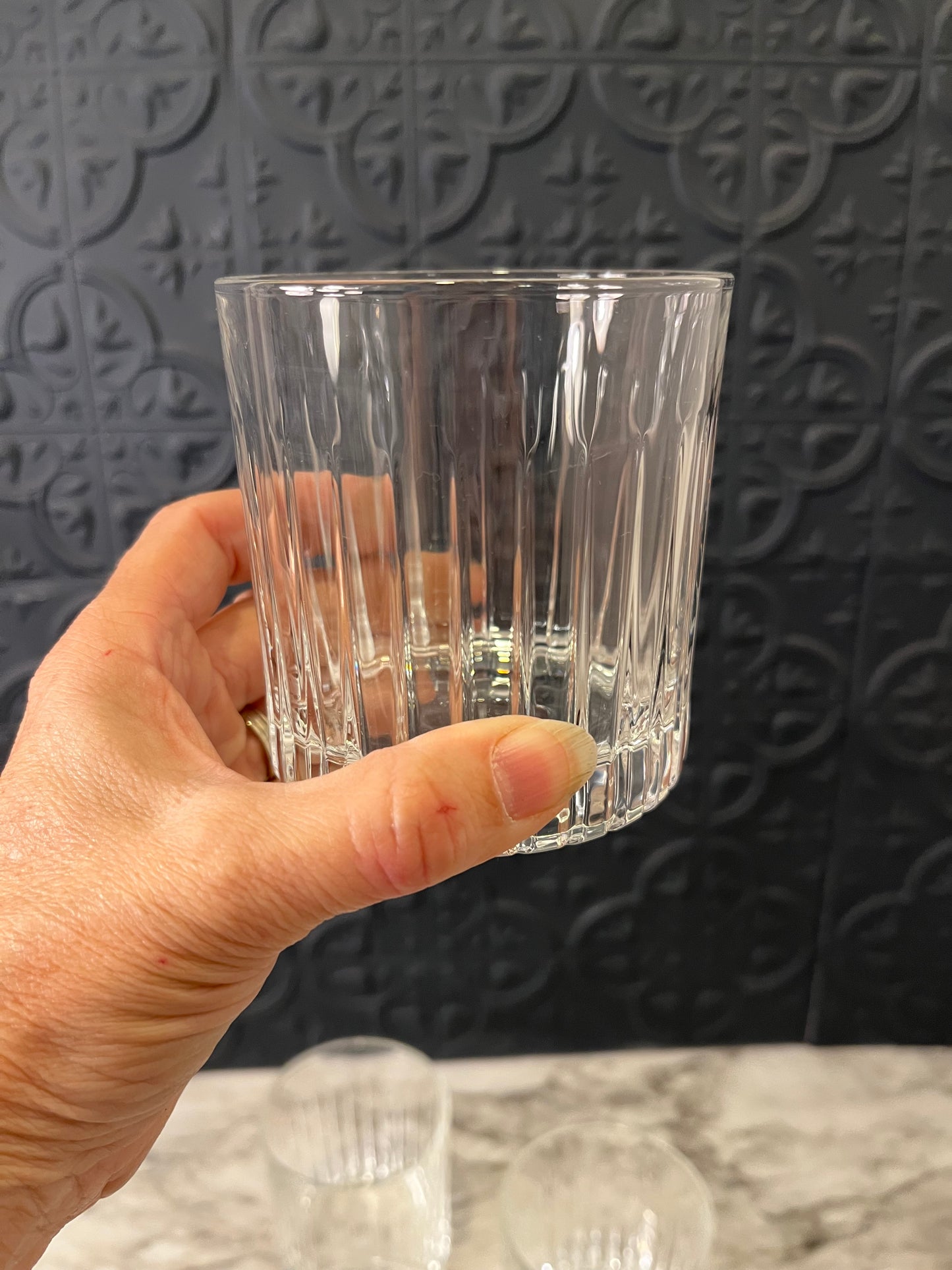 Clear Glass Whiskey Tumbler x 4