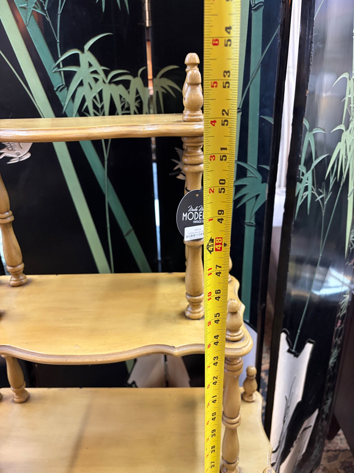 5 Shelf Greenish Etagere