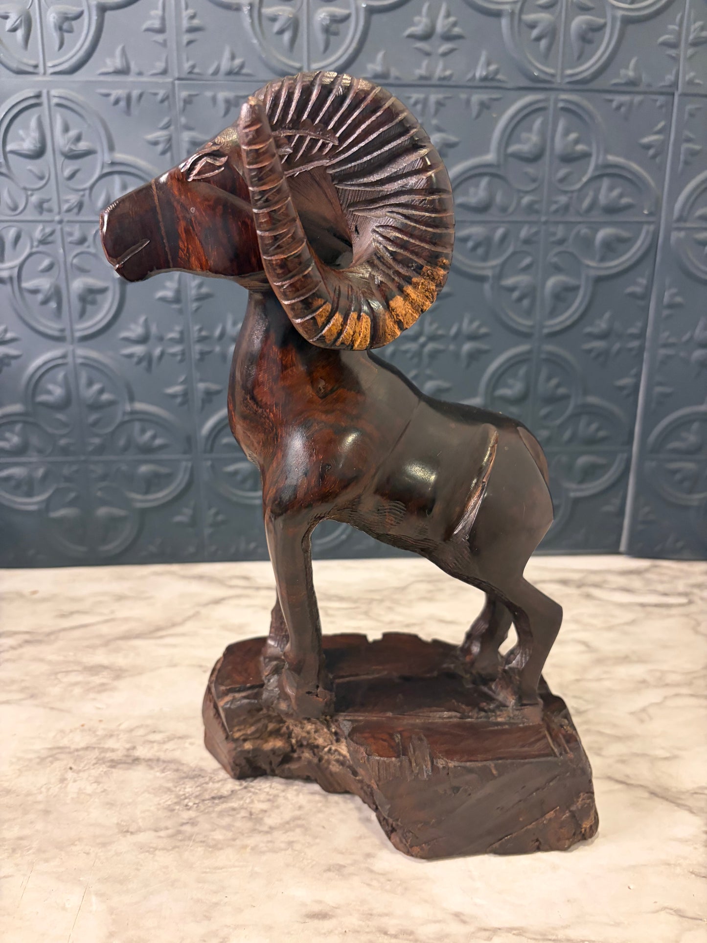 Ironwood Ram Statue