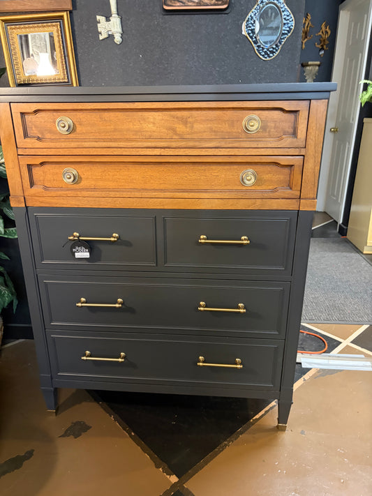 Tall Boy by Drexel Partially Painted Soft Black