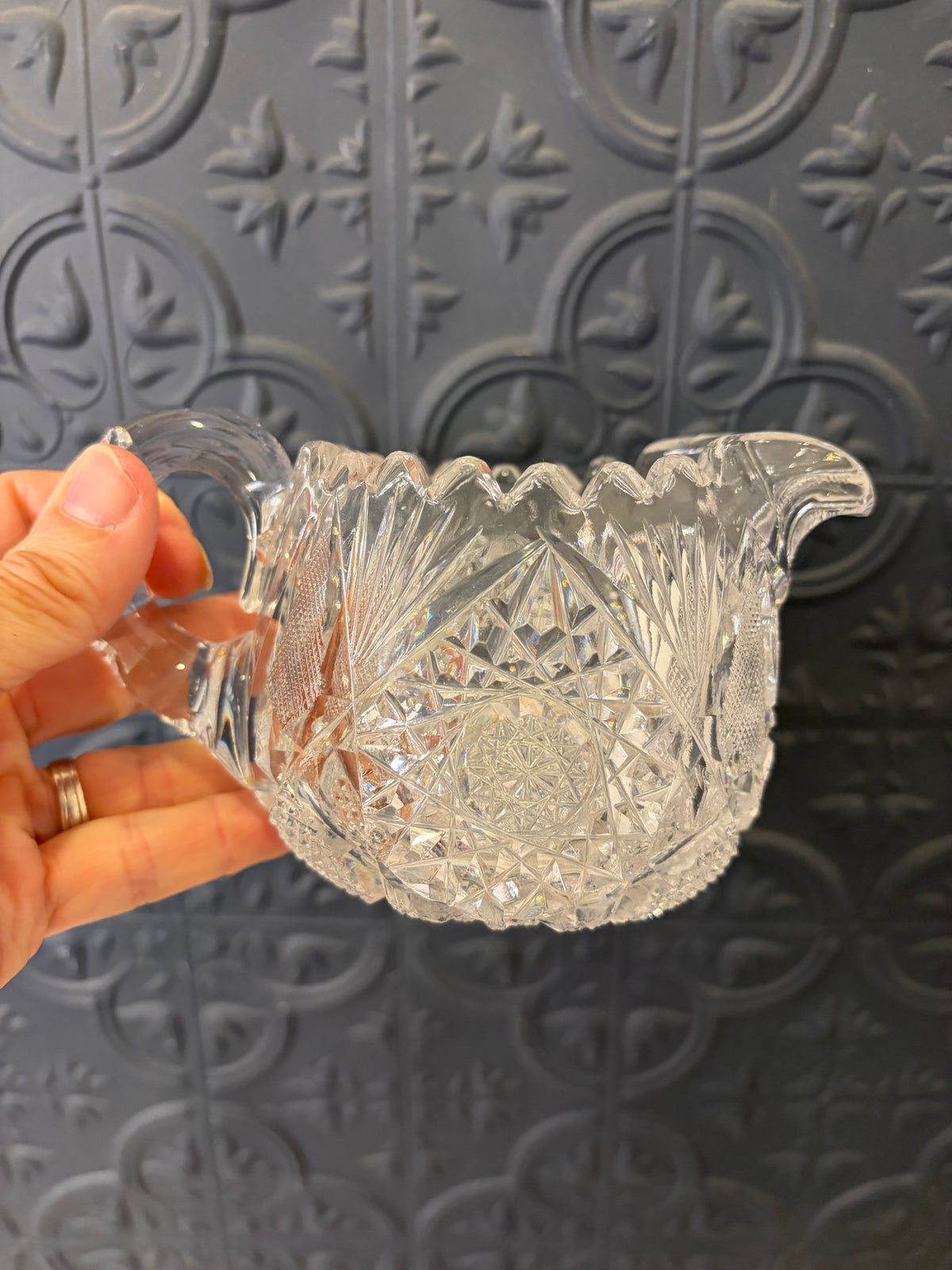 American Brilliant Period Cut Crystal Creamer