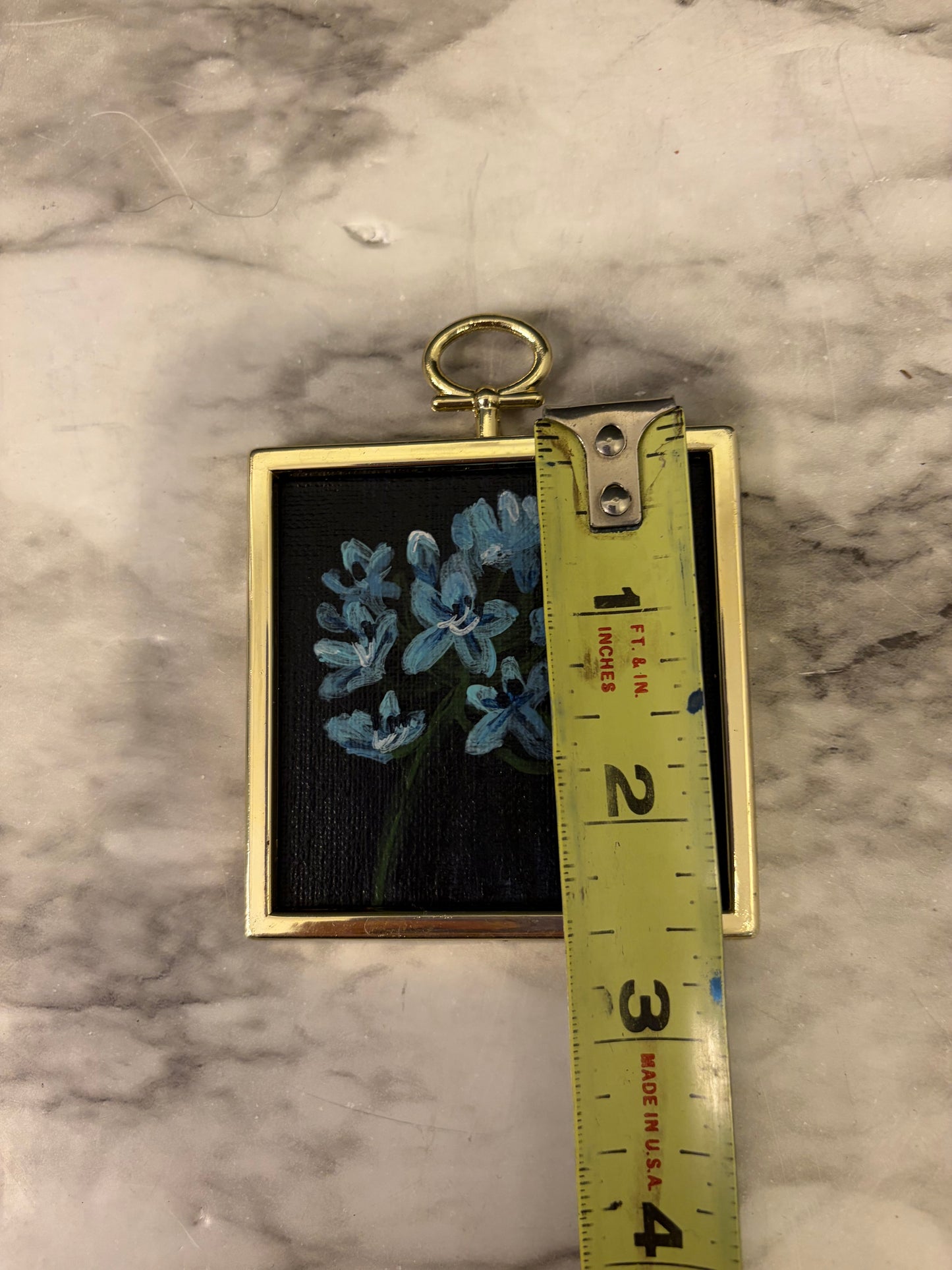 Handpainted Blue Flower Magnet by Jessie