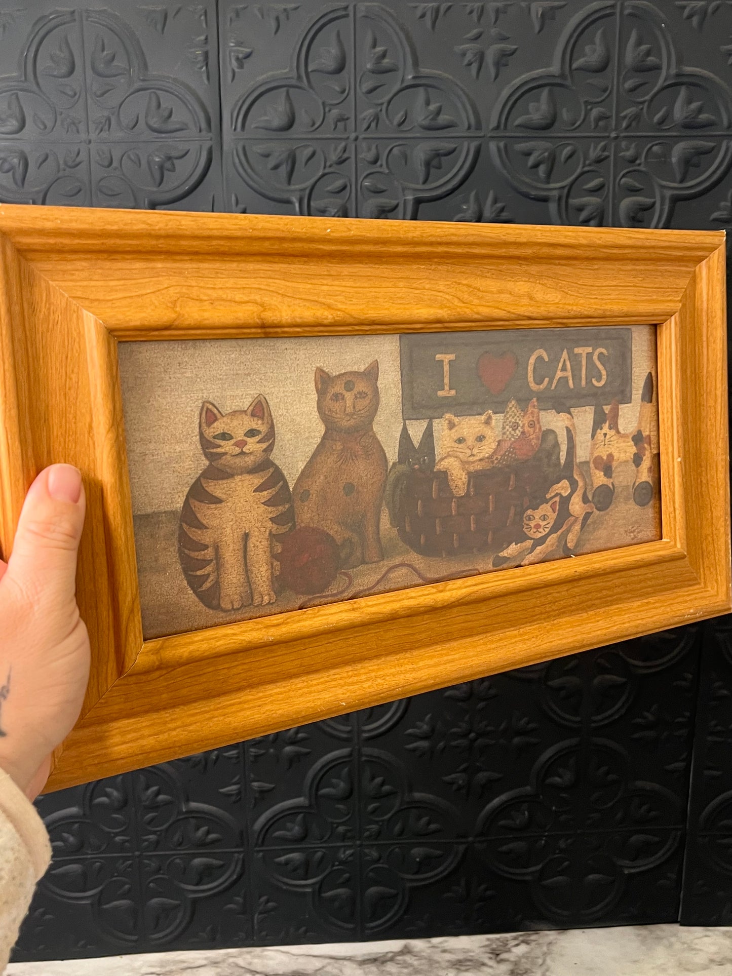 I Heart Cats Print Framed