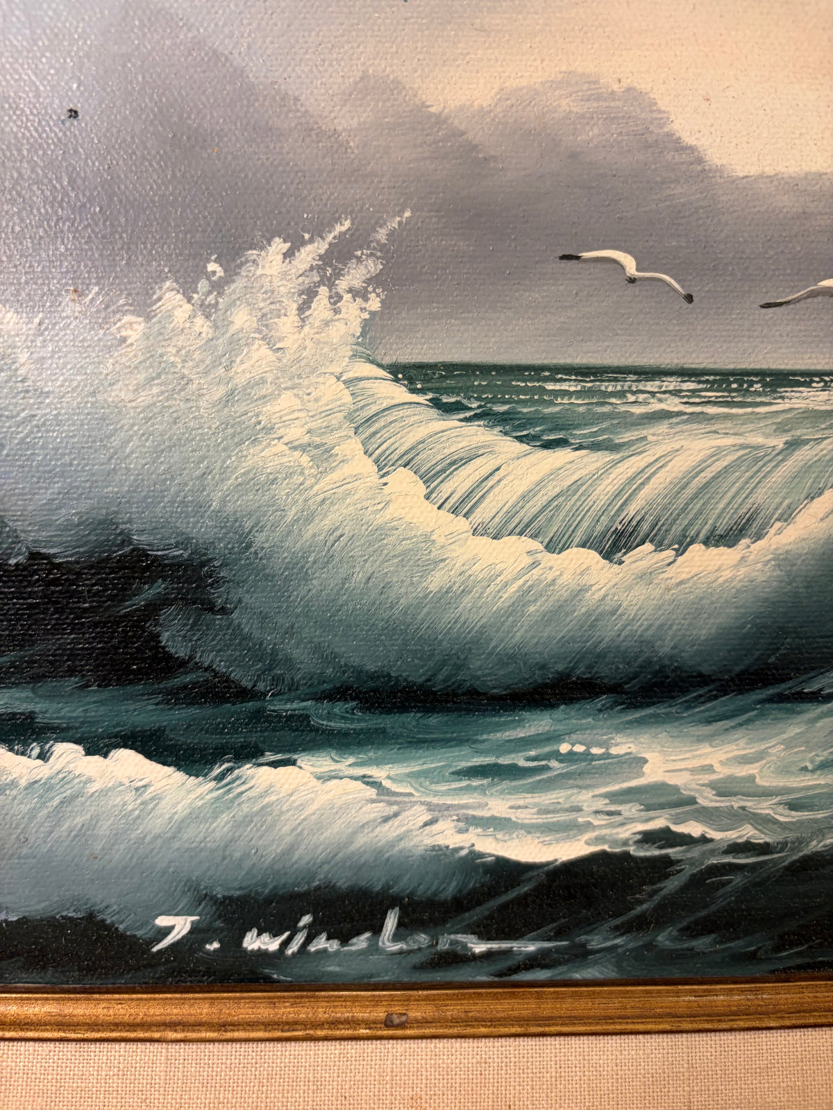 J Winslow Original Seascape Framed
