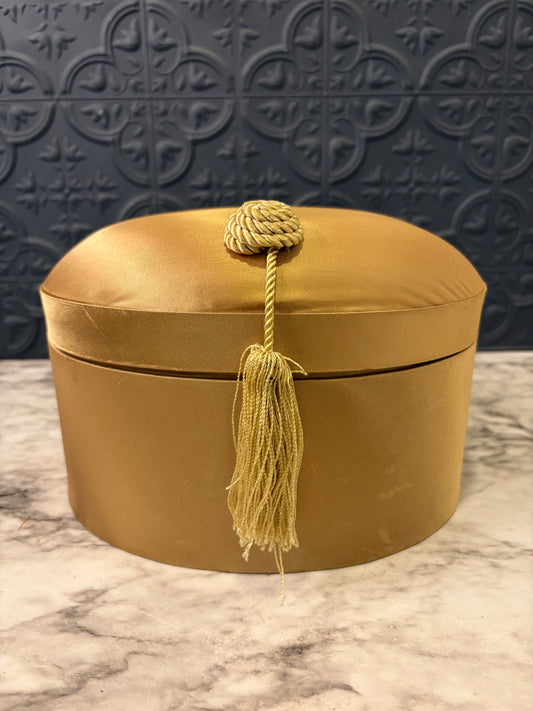 Gold Oval Fabric Box