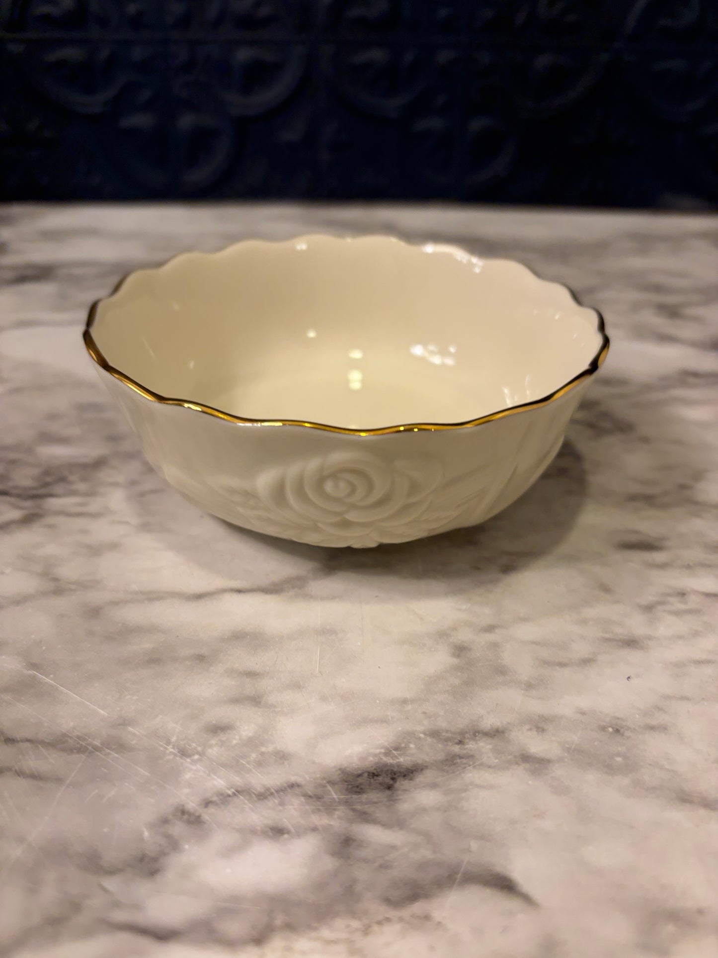 Lenox Bowl with Rose Relief 4.5"
