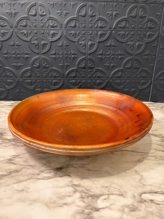 Orange Salt Glaze Pottery Bowl