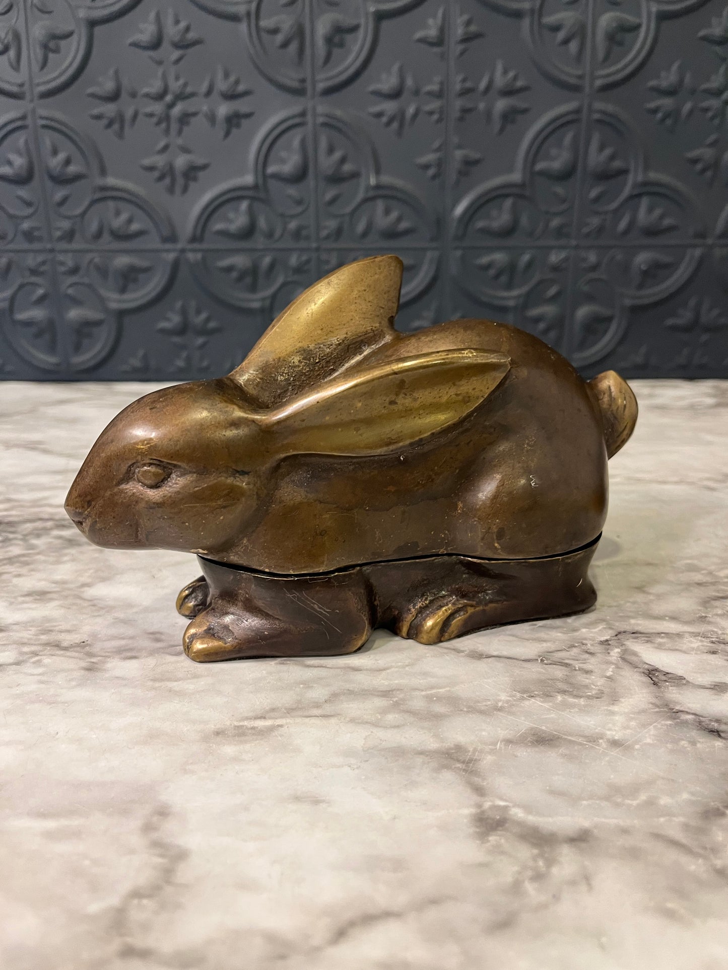 Brass Bunny Trinket Box