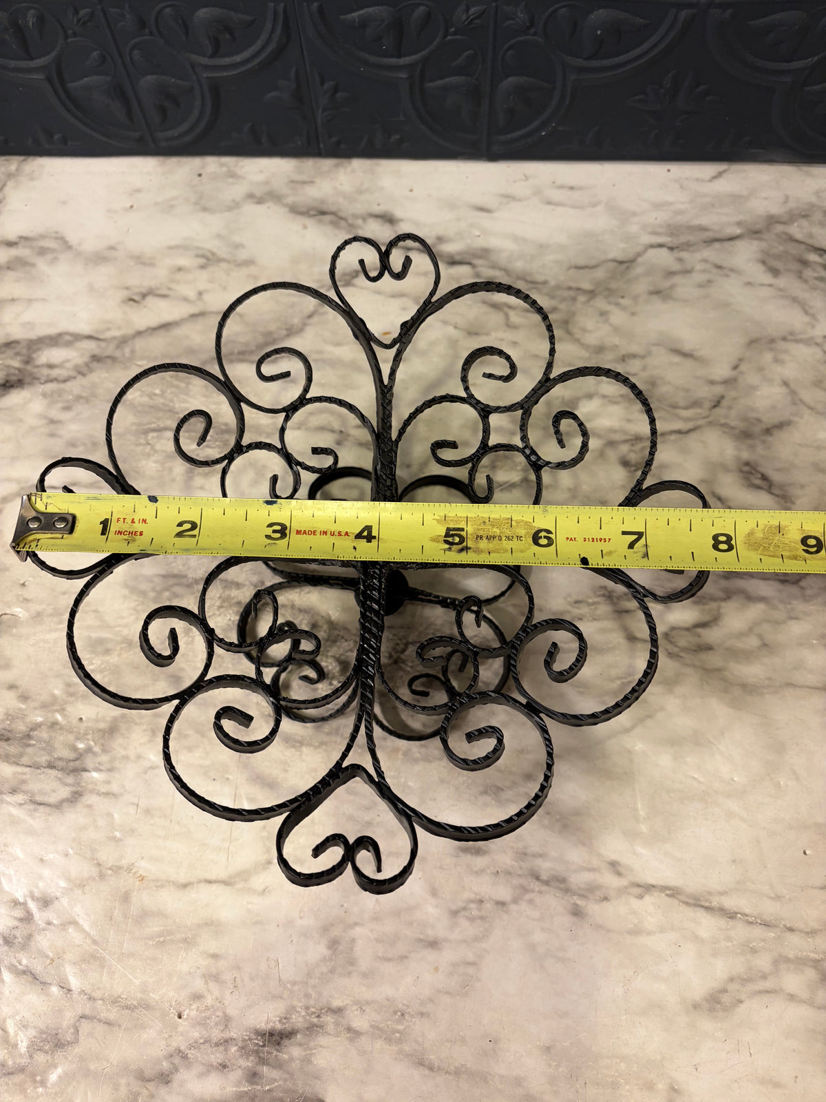 Black Wrought Iron Scrol Pedestal Bowl