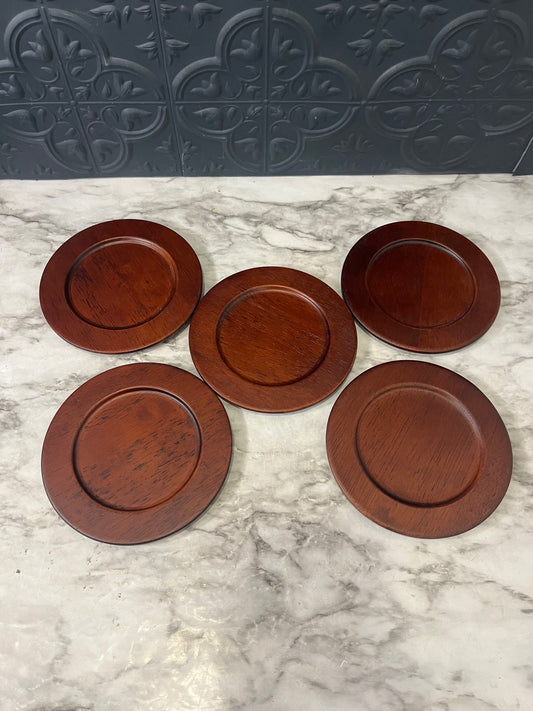 Set of 5 Wood Coasters
