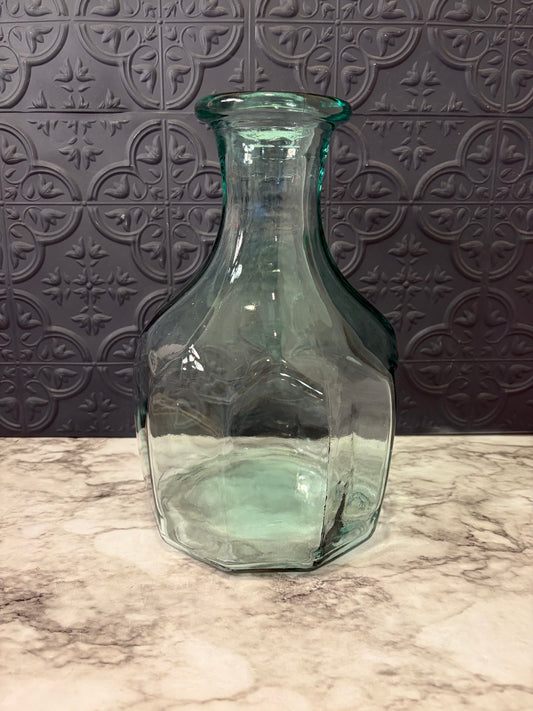 Large Recycled Glass Aqua Vase