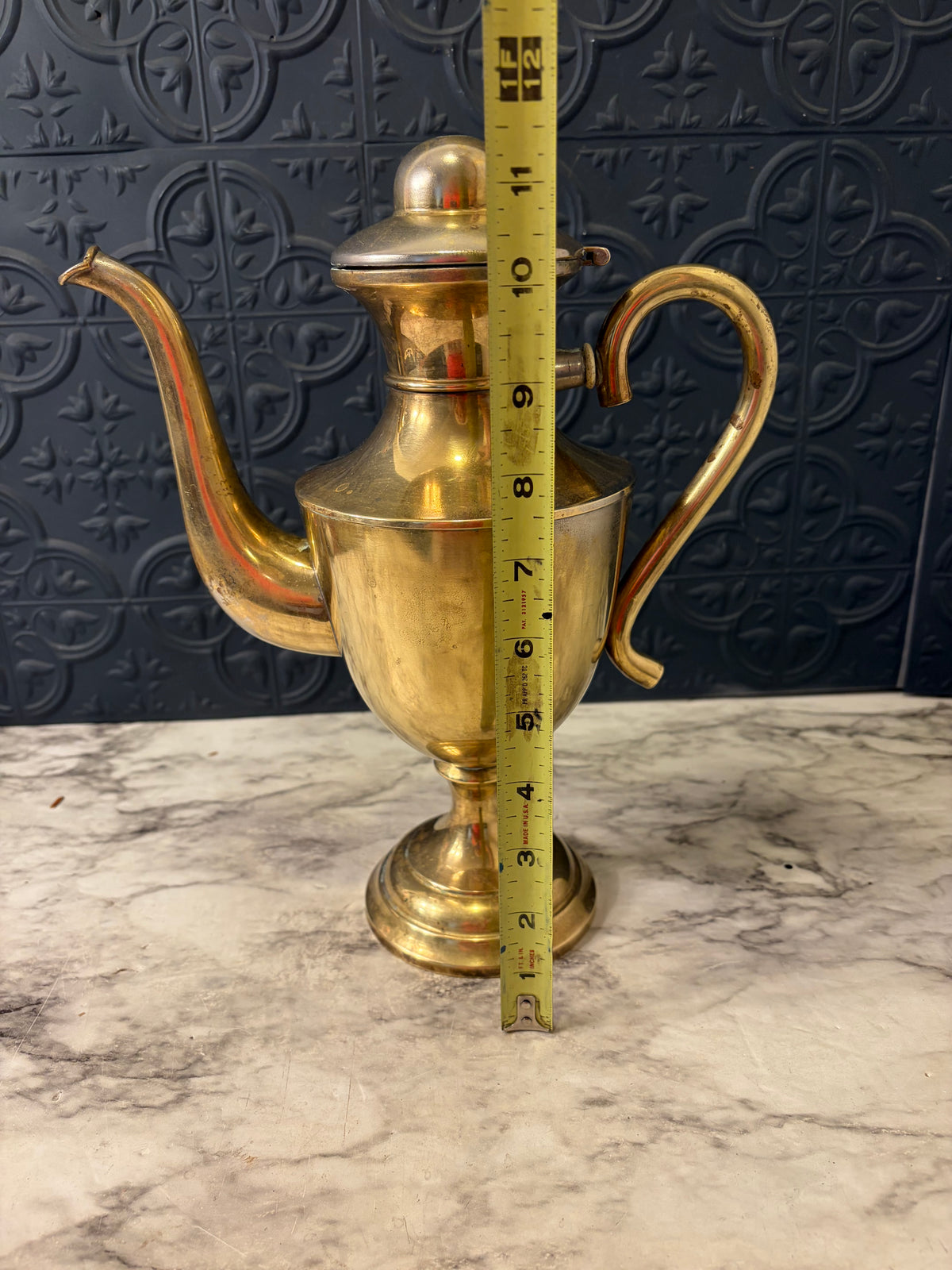 Vintage Brass Teapot  Urn Shape