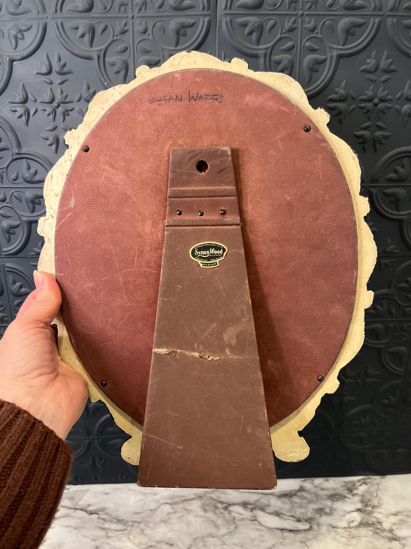 Painted Black Tabletop Mirror