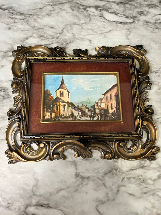 Ornate Plastic Frame with Village