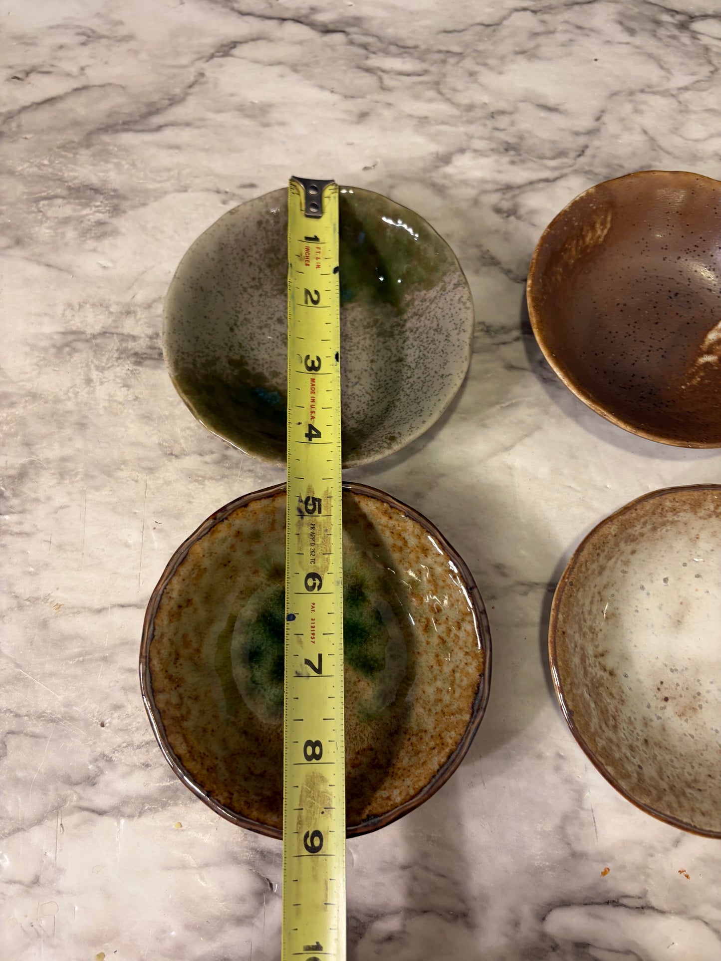 Stoneware Bowls Mismatch Set of 4