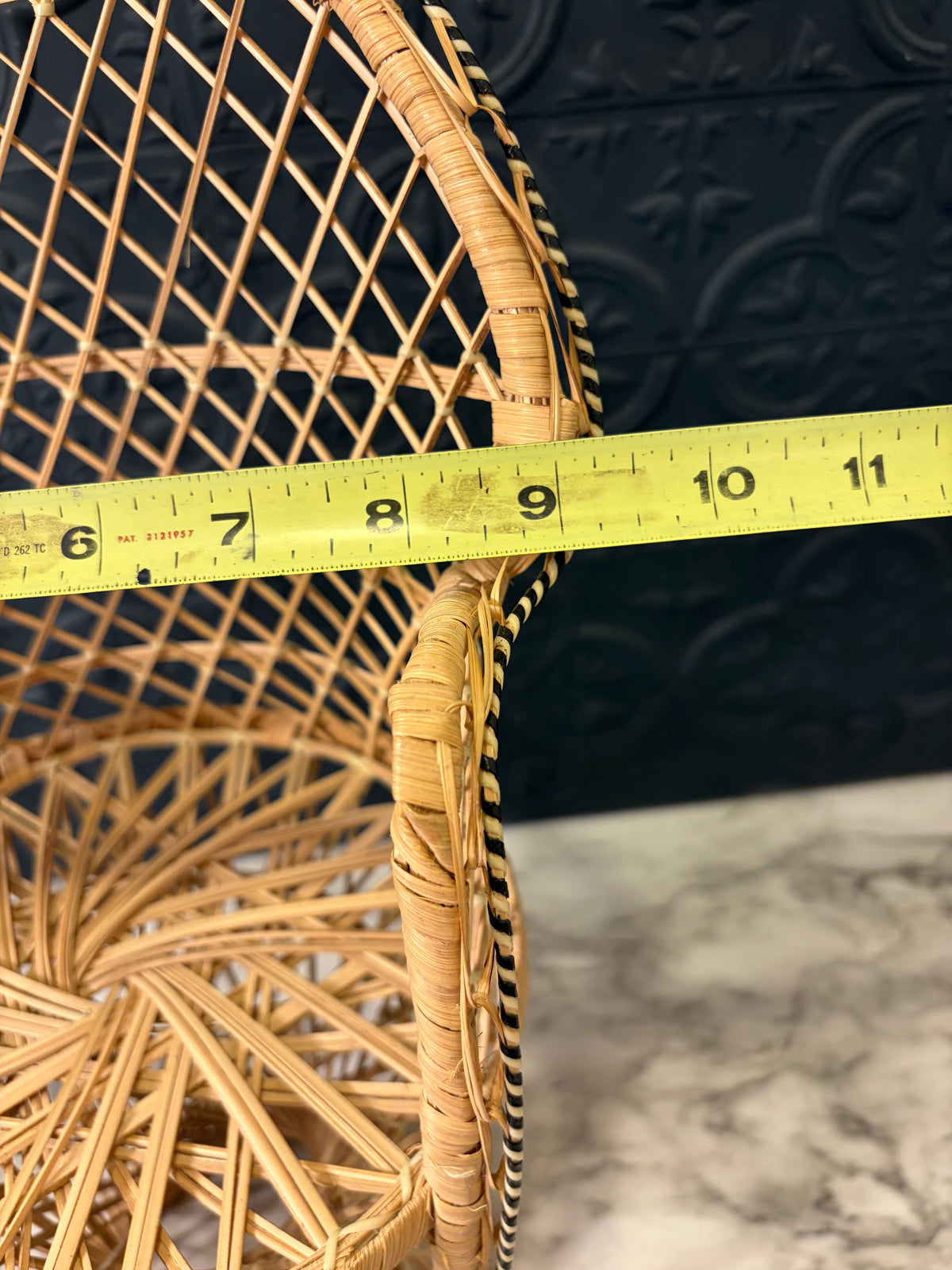 16" Wicker Peacock Chair