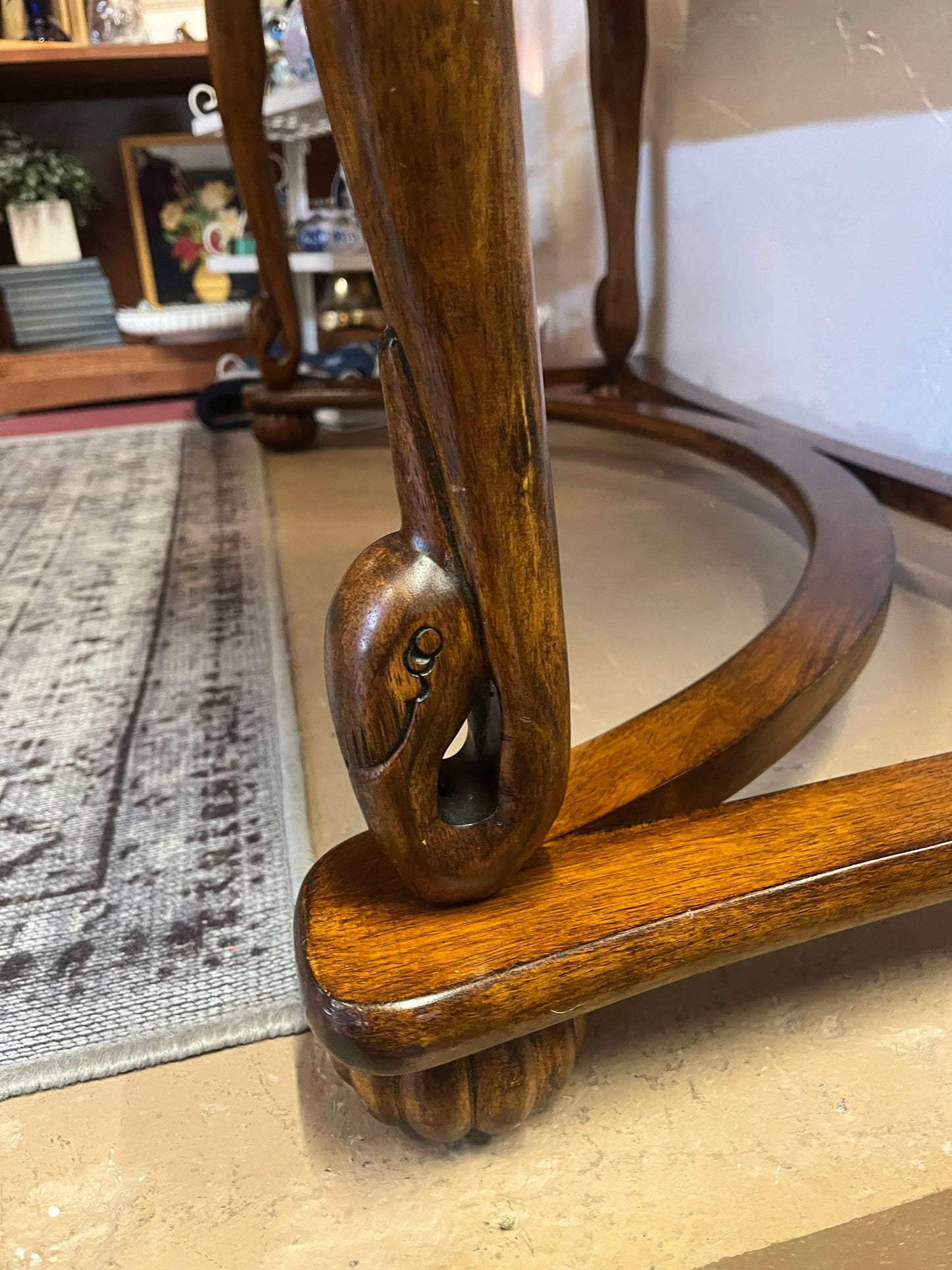 Wood Desk with Swan Legs