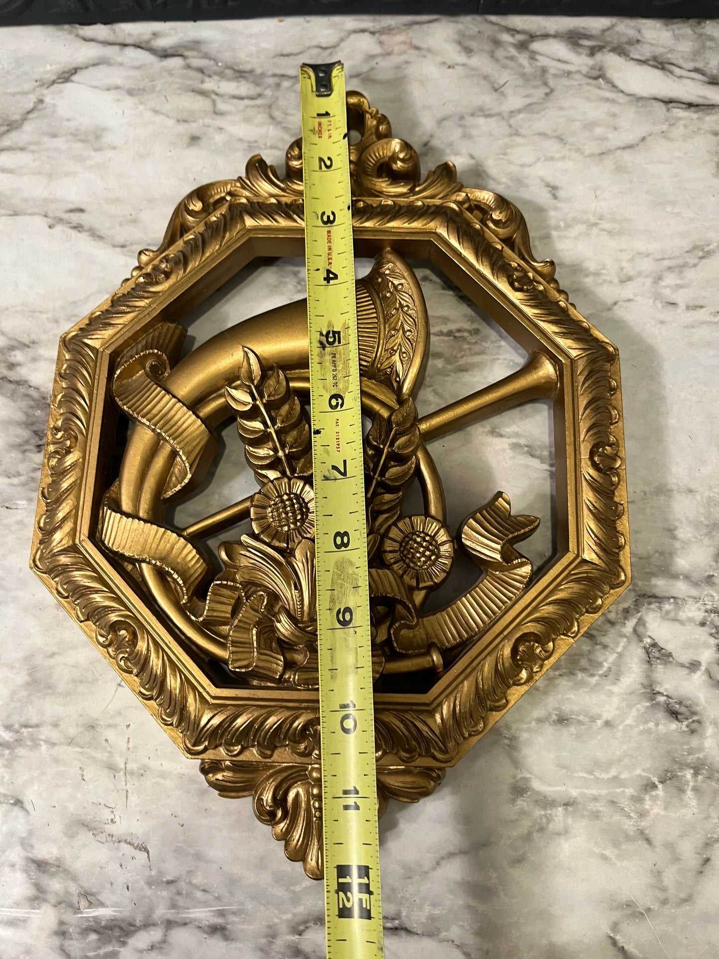 Octagon Homco Musical Wall Plaque Horn