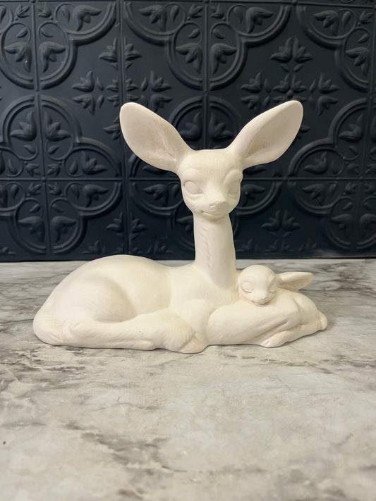 Bisque Doe and Fawn