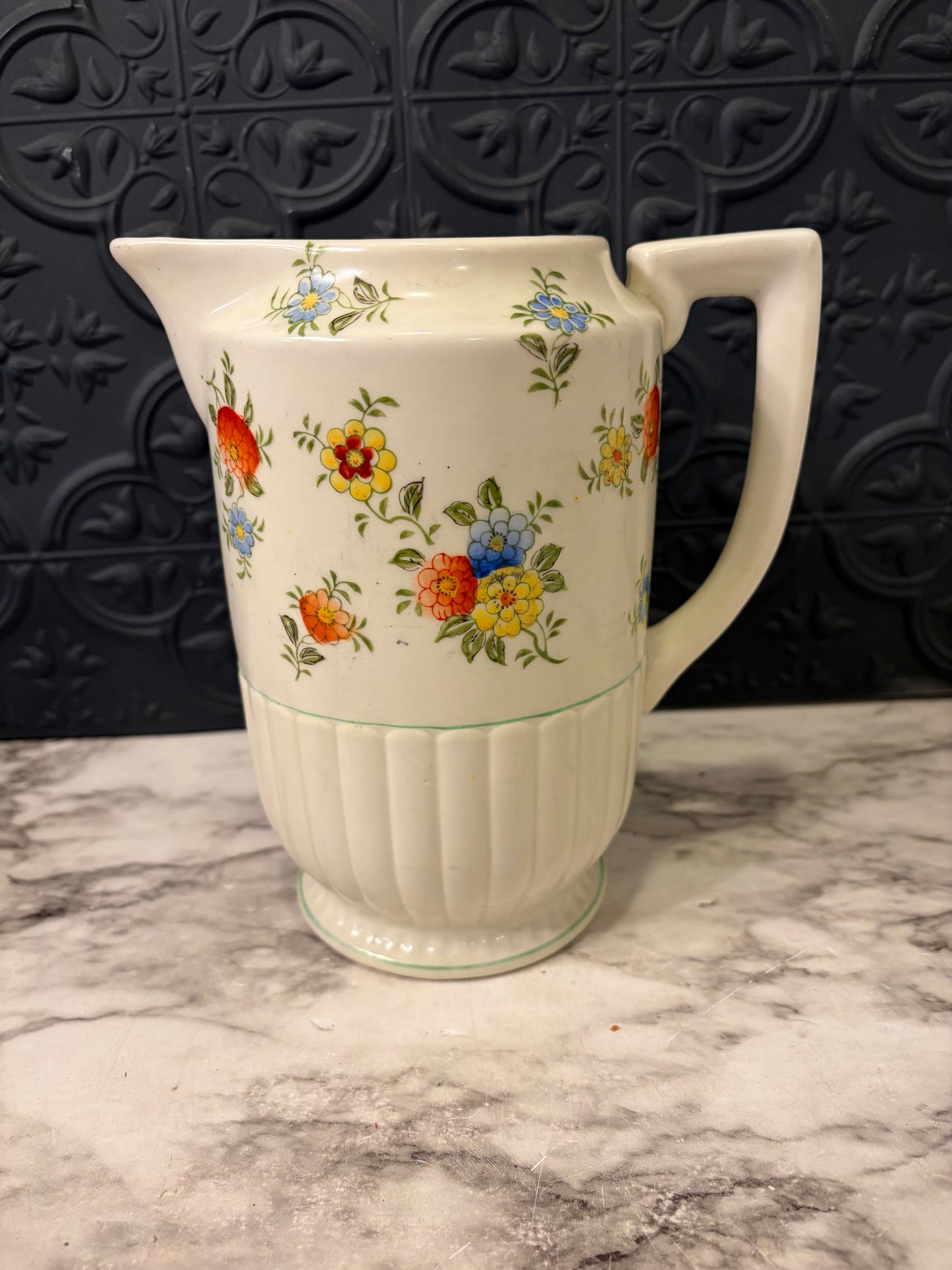 Hand Painted Floral Pitcher Made in Japan
