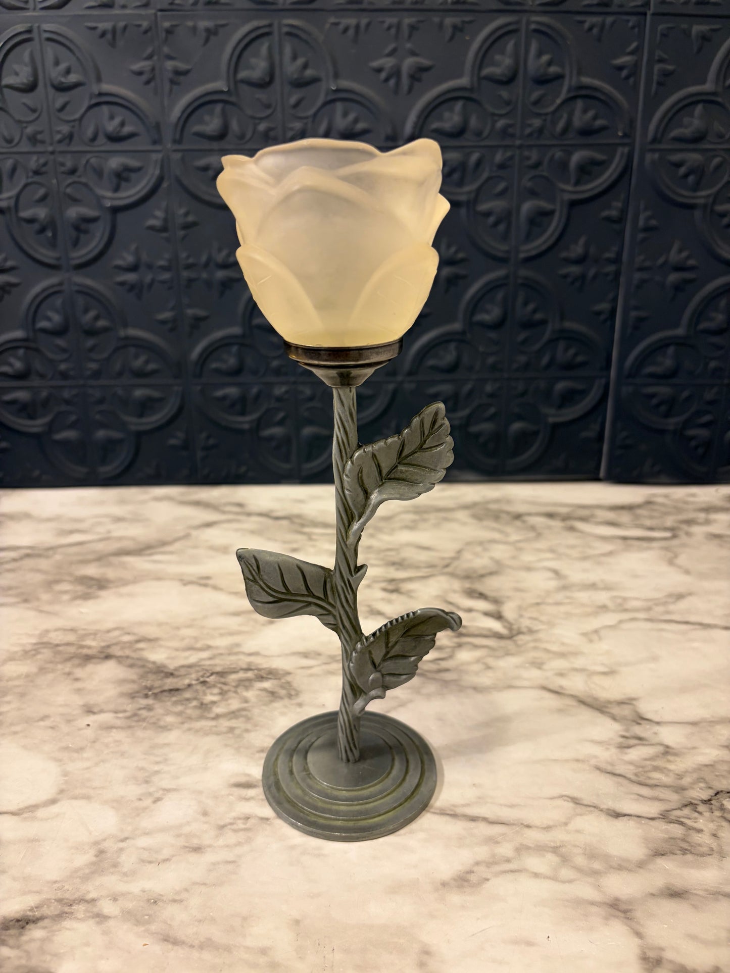 Satin Glass Tulip Votive Holder