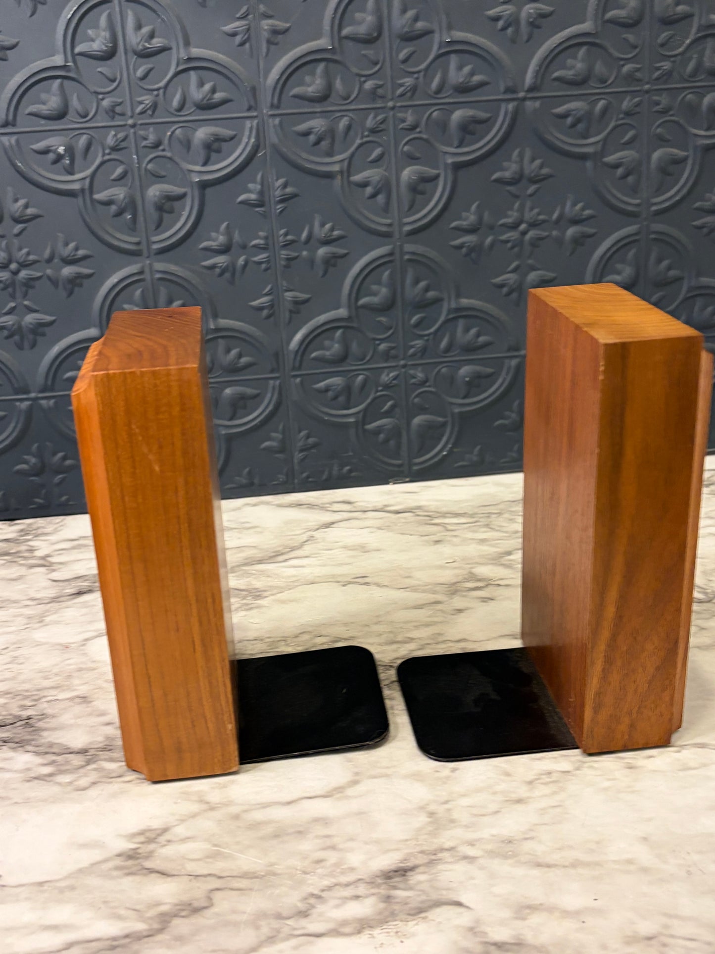 Walnut Wood Lazer Cut Train Bookends