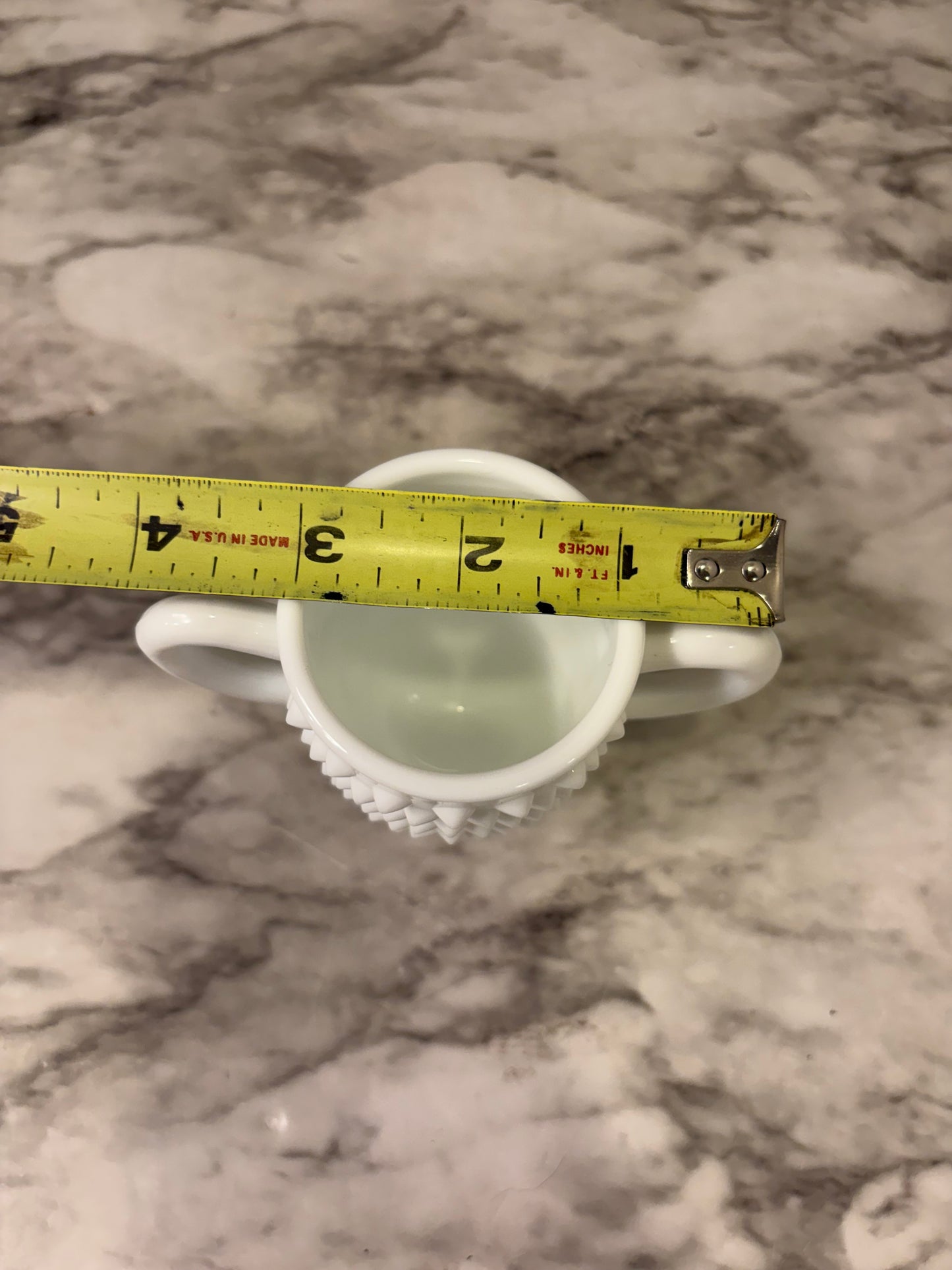 Milk Glass Hobnail Toothpick Holder