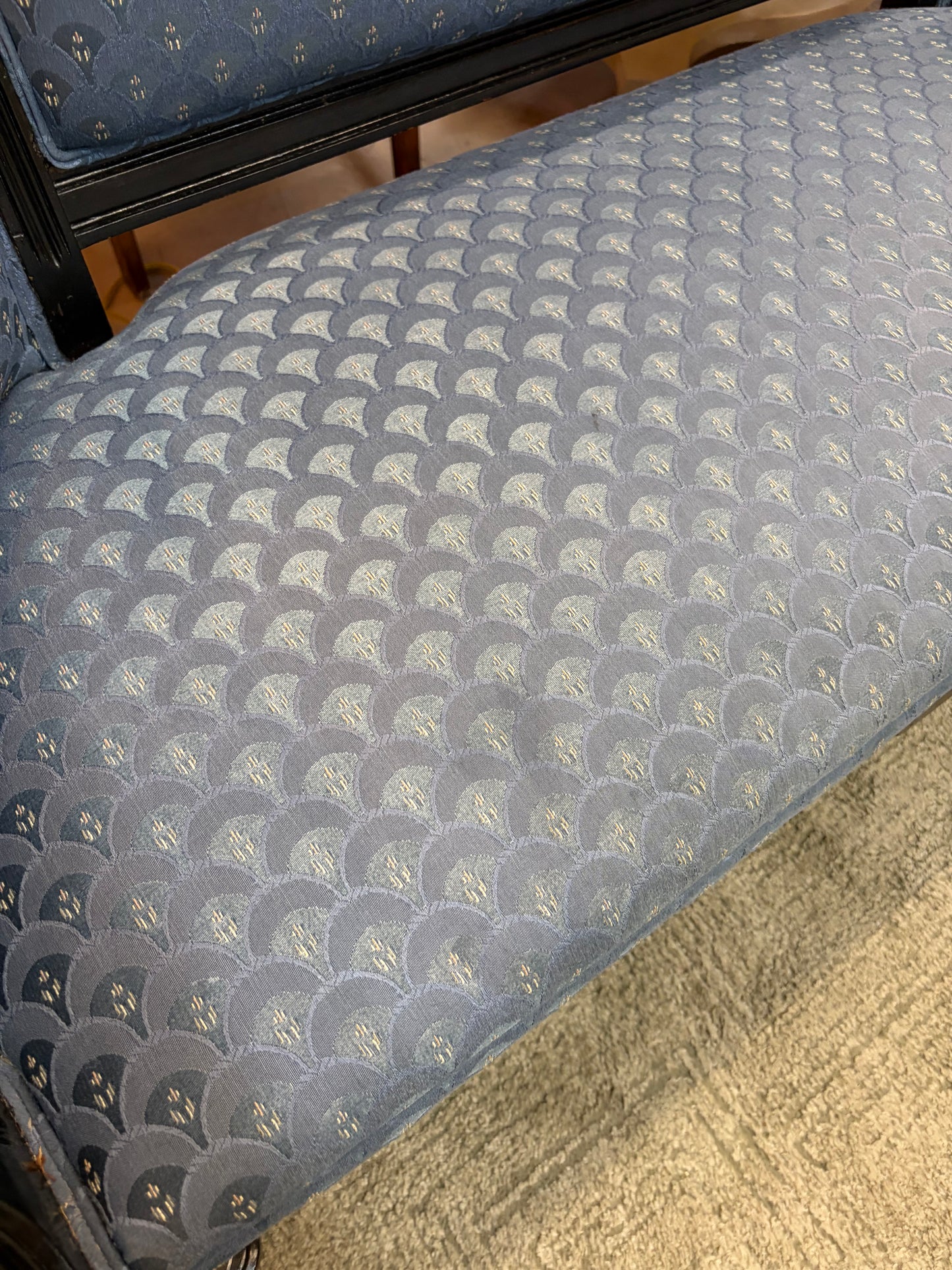 Antique Blue Eastlake Settee Loveseat