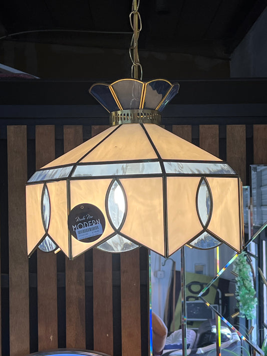 Stained glass Blue and white Pendant light