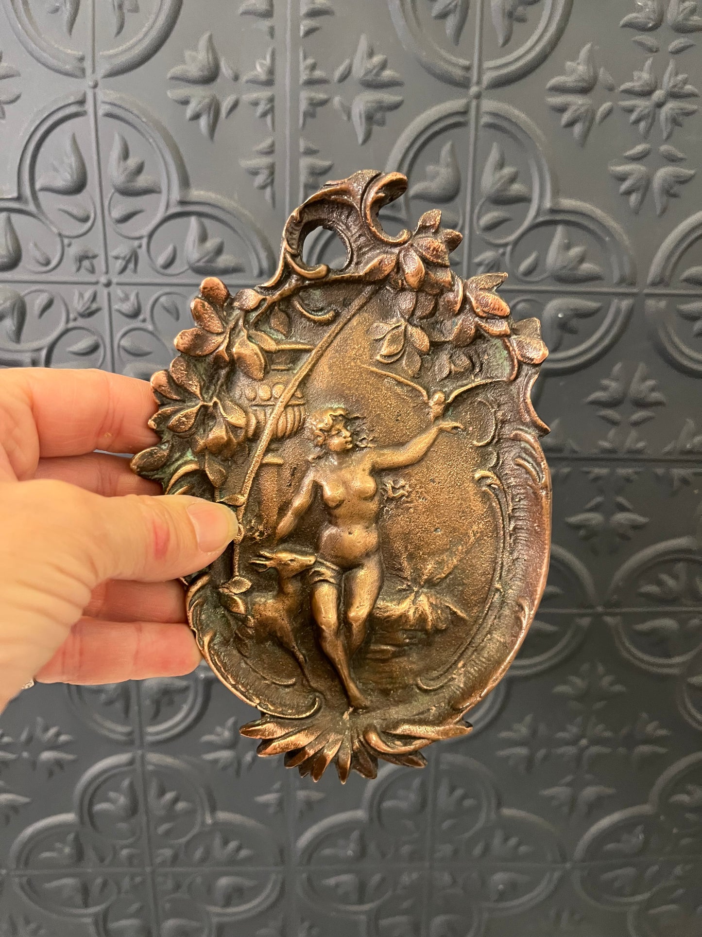 Antique Art Nouveau Bronze tray