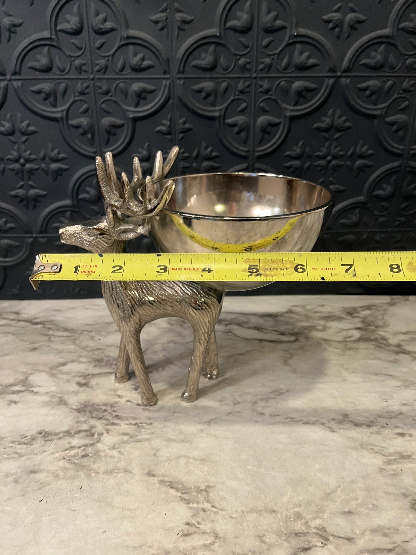 Silver Finish Deer Bowl