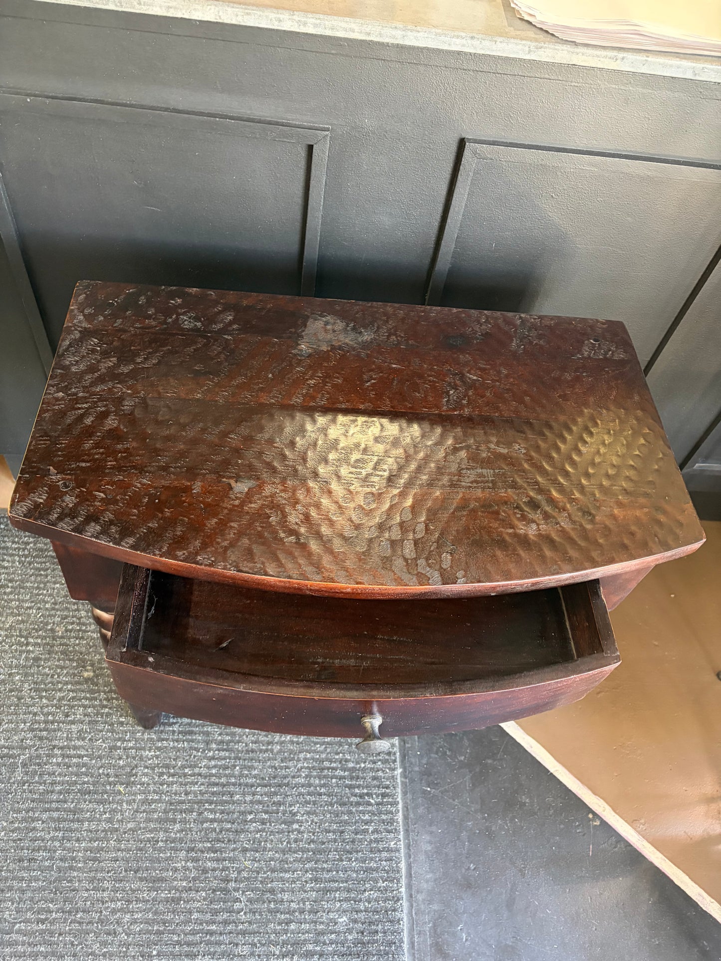Dark Hammered Solid Wood entry Table