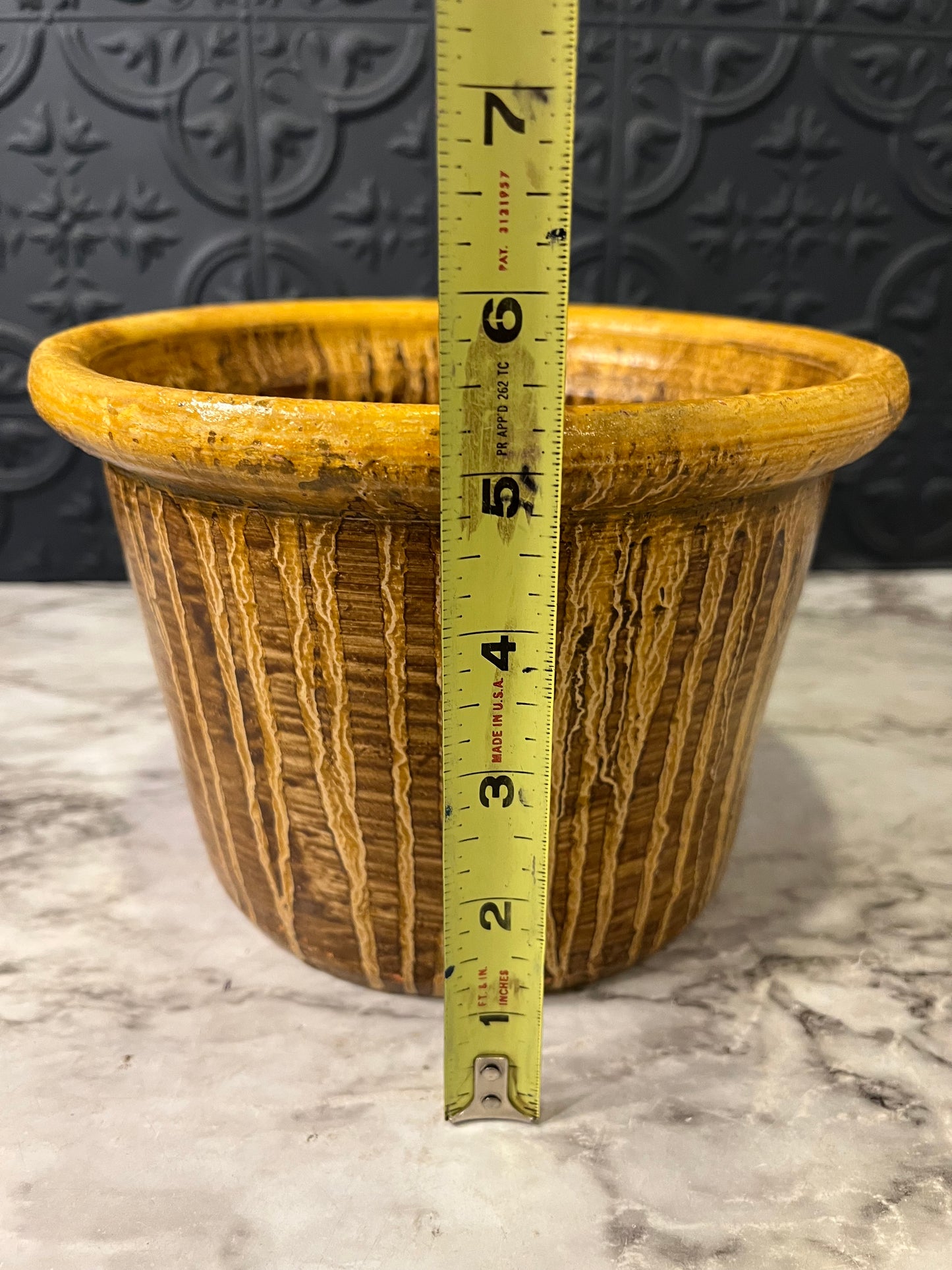 Yellow Drip glaze pot
