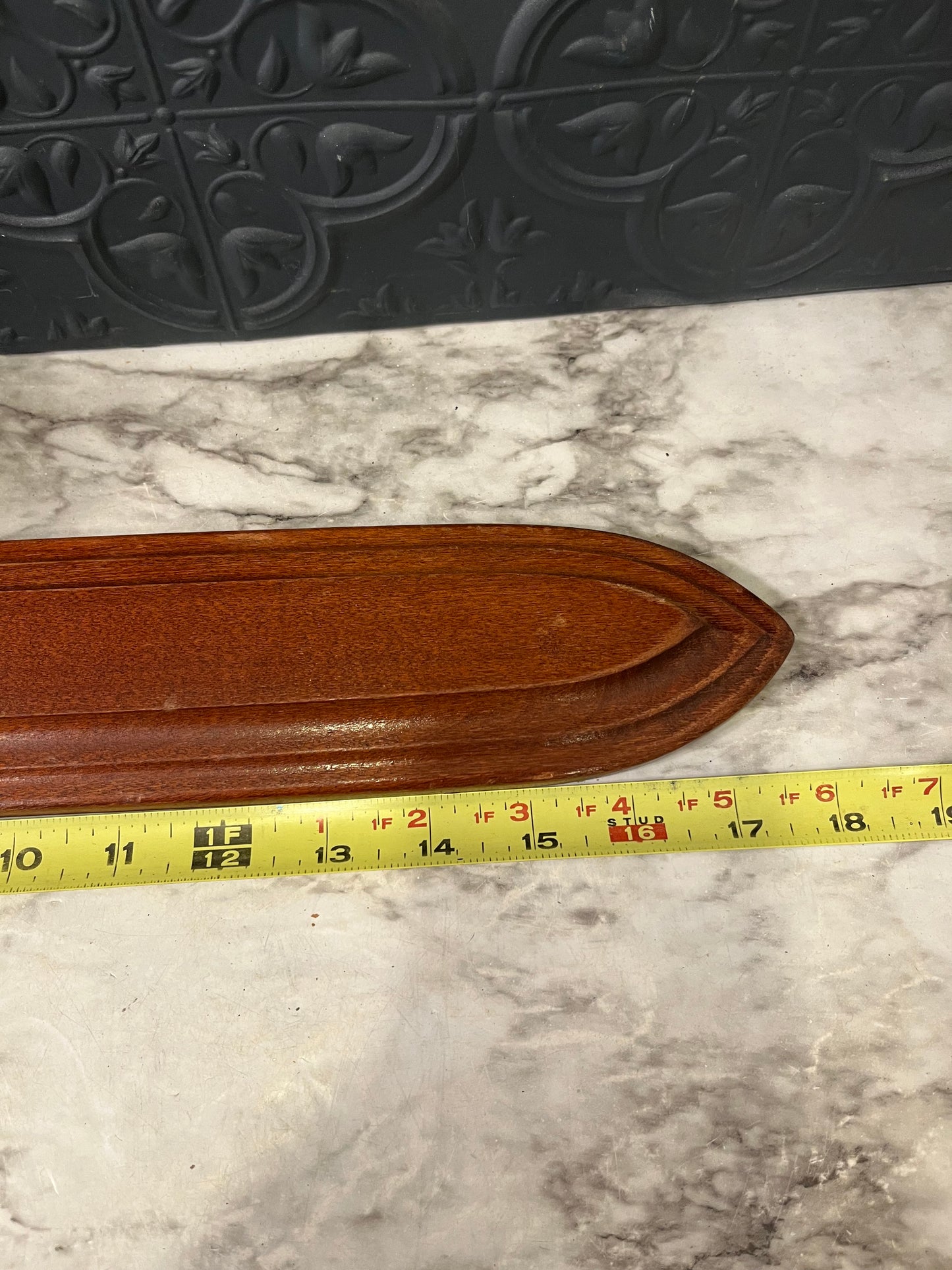 Vintage Wood Sconce with Brass Candle holder 18"