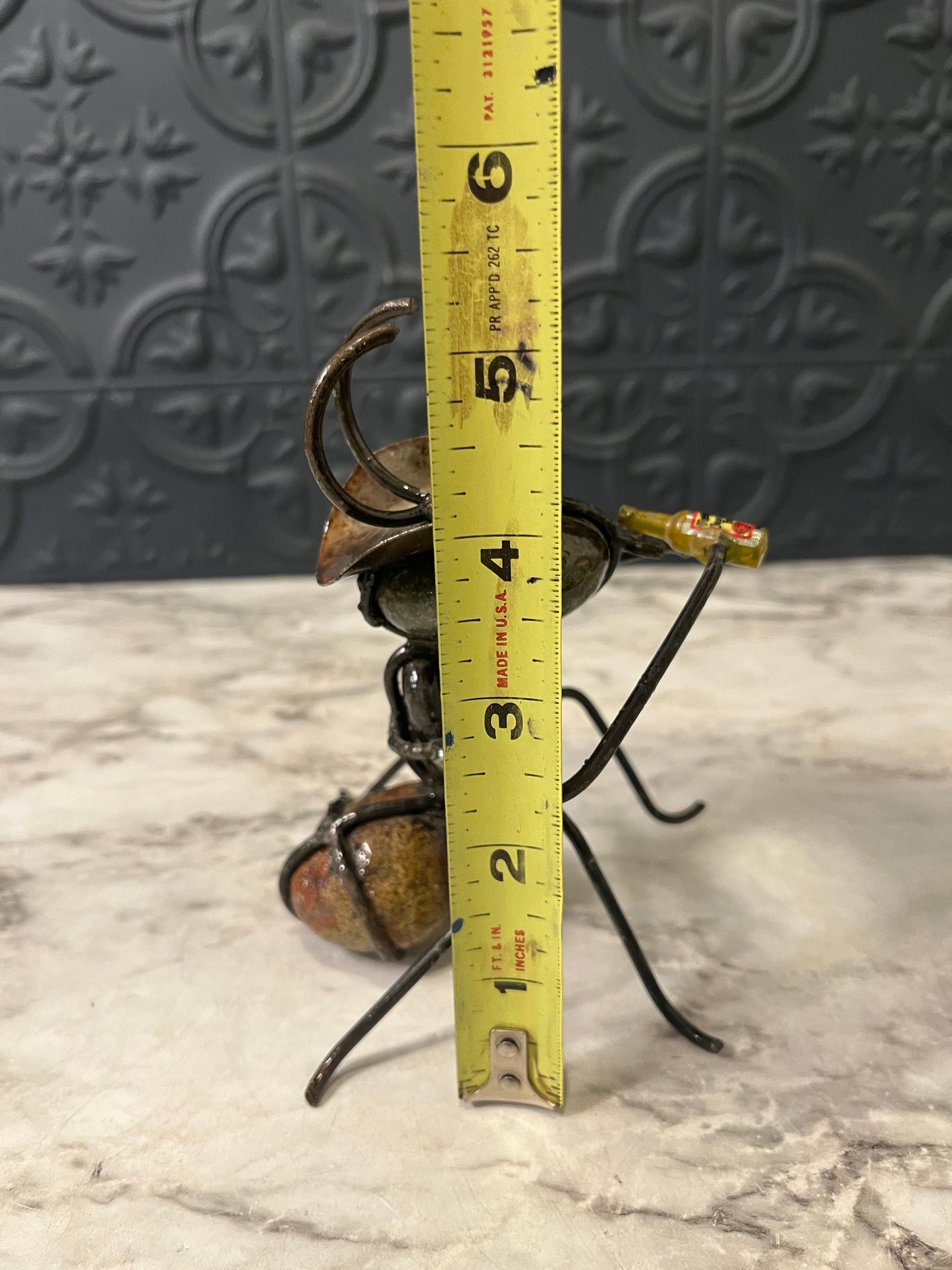 Handmade Ant drinking a beer