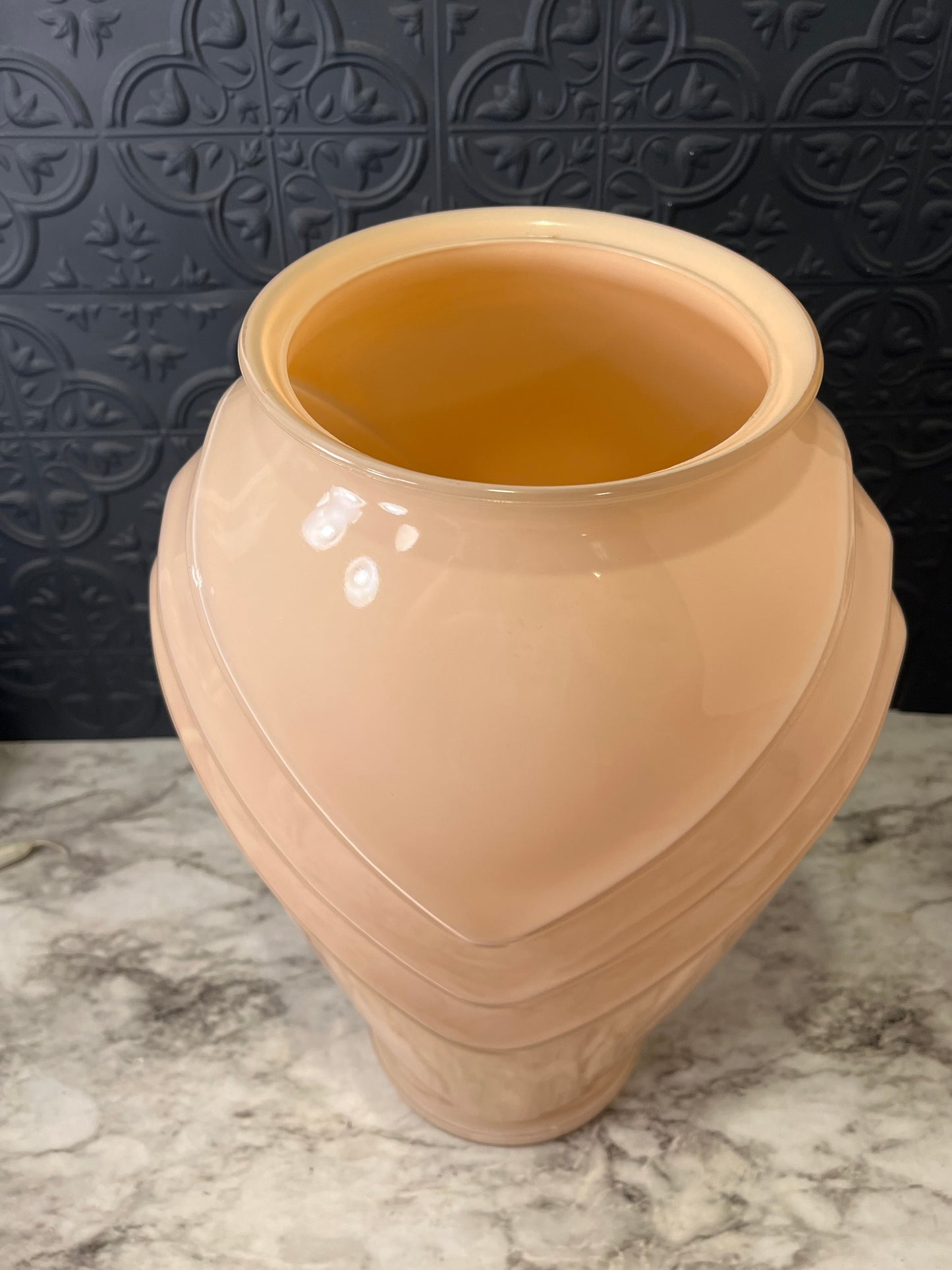 Large Peach Art deco Vase 16"