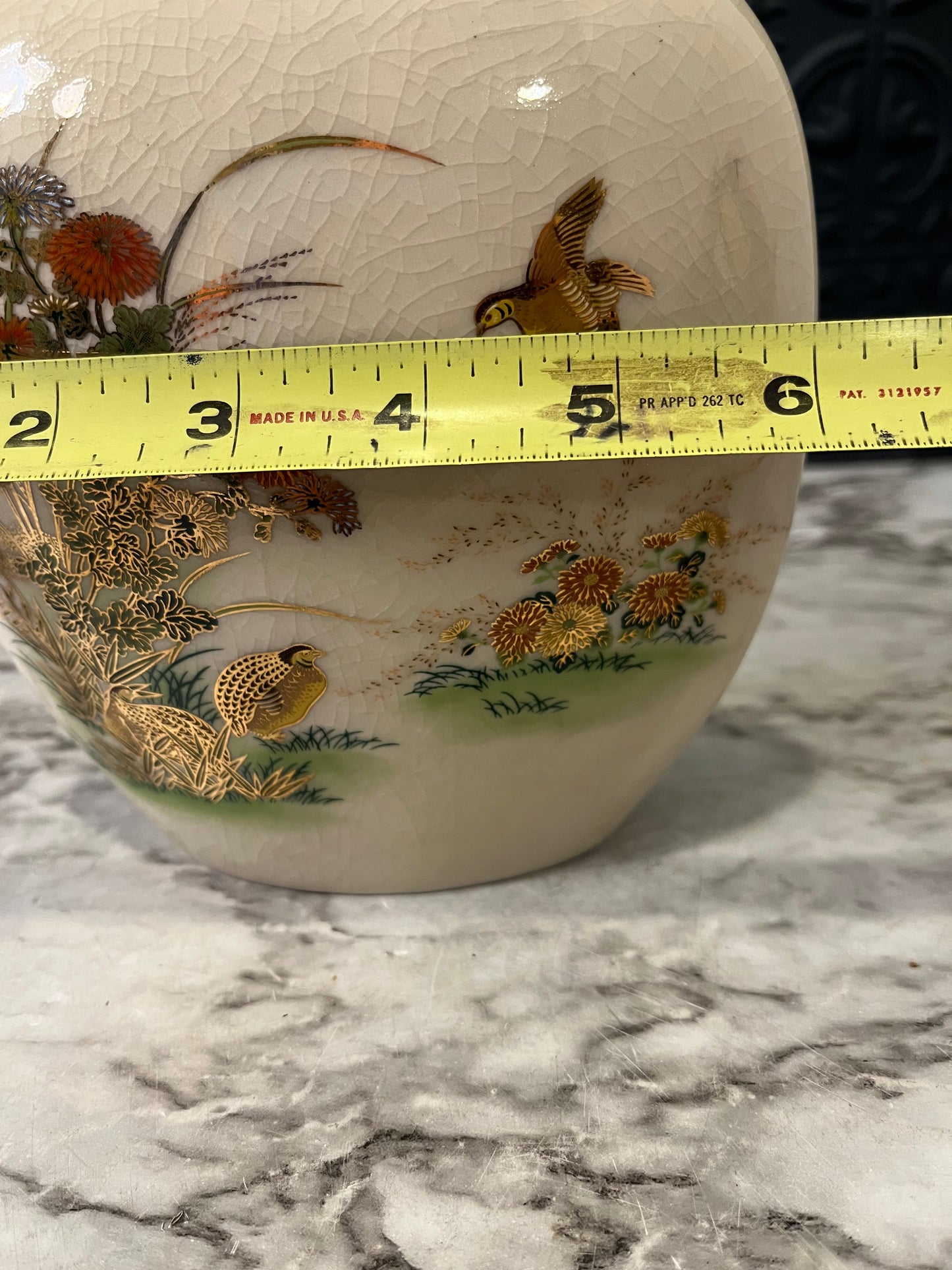 Otagiri Cream Vase with Quails