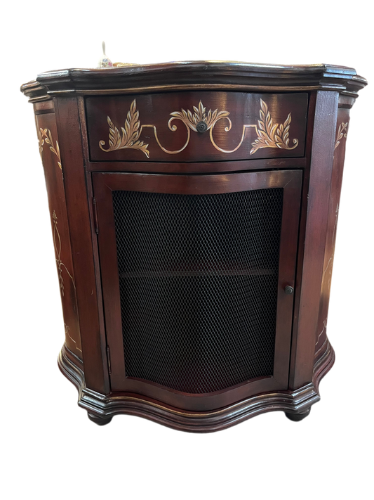 Bassett Red cabinet with Mesh Door