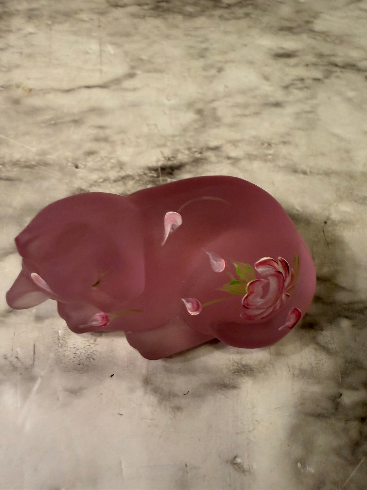 Lenox Fenton Satin Pink Sleeping Cat