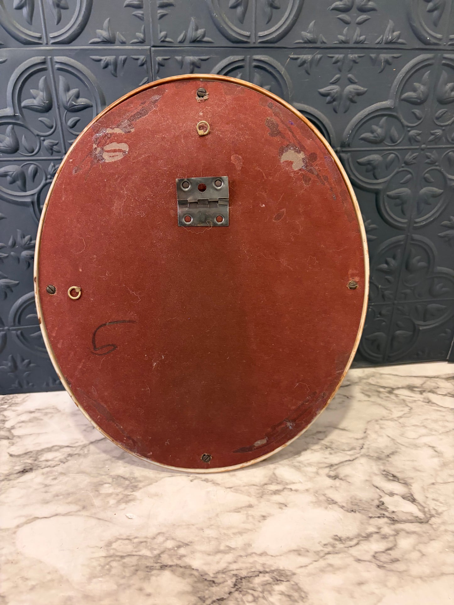 Oval Framed Greek Vase with 3 Figures