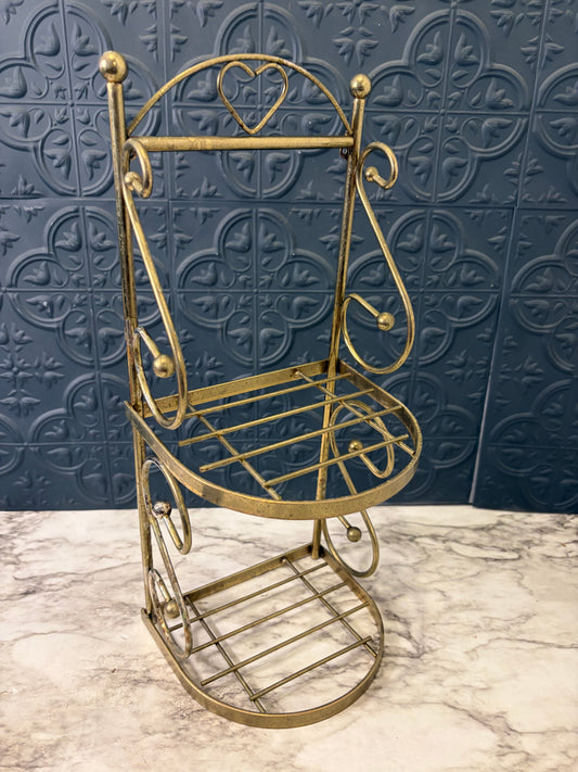 Small Brass 2 Shelf with Heart