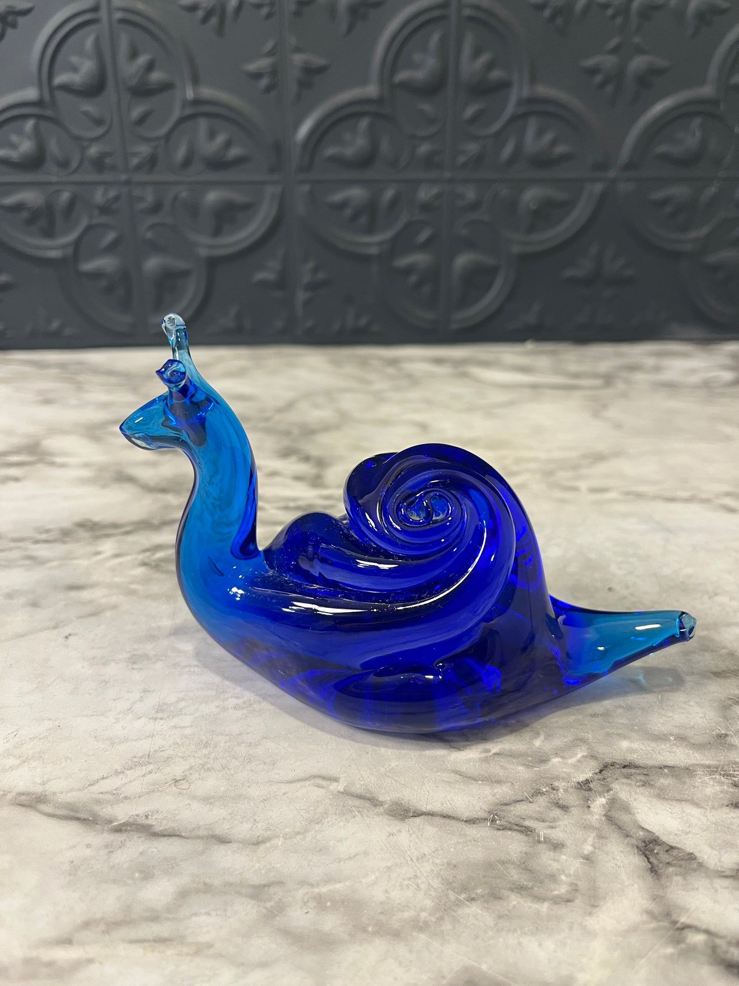 Cobalt Blue Glass Snail