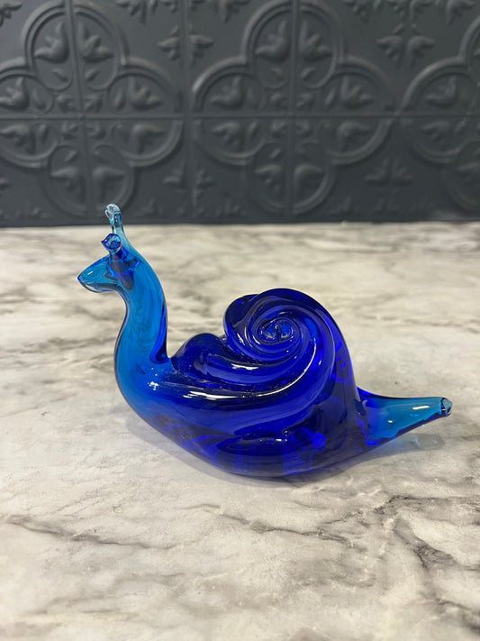 Cobalt Blue Glass Snail