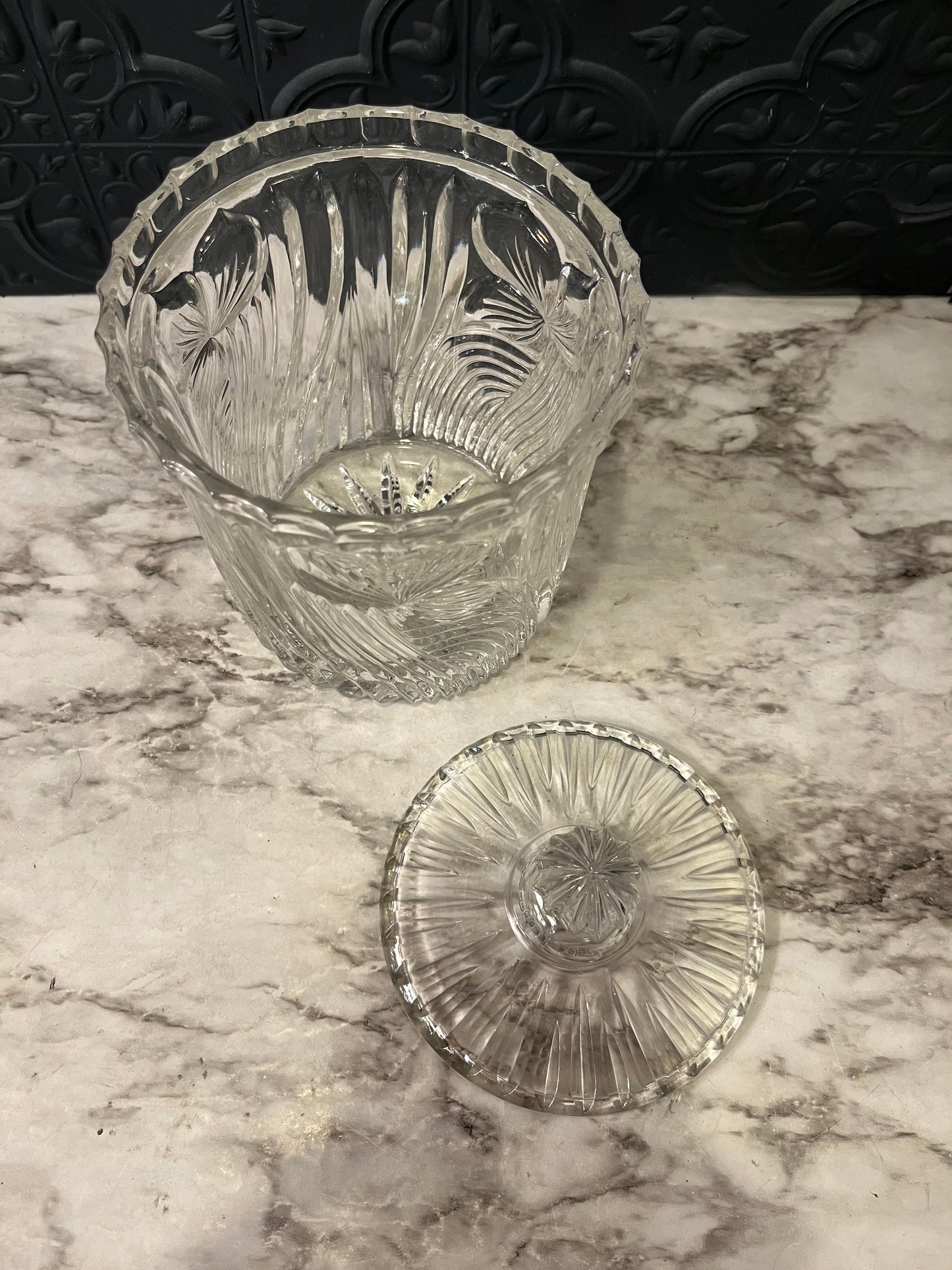 Crystal Cookie Jar Canister with Lid